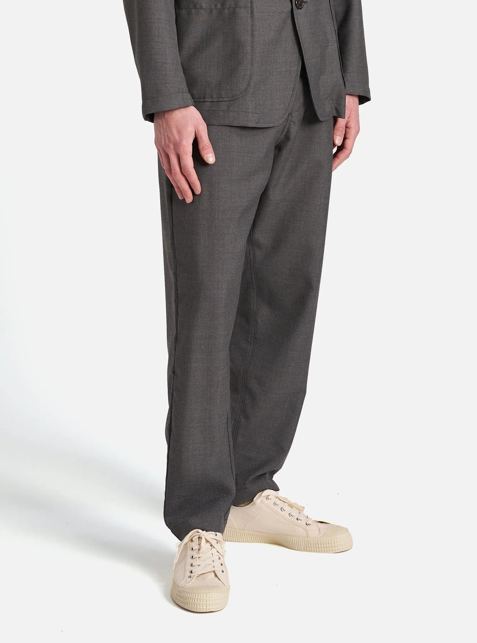 Universal Works Military Chino in Grey Marl Tropical Suiting
