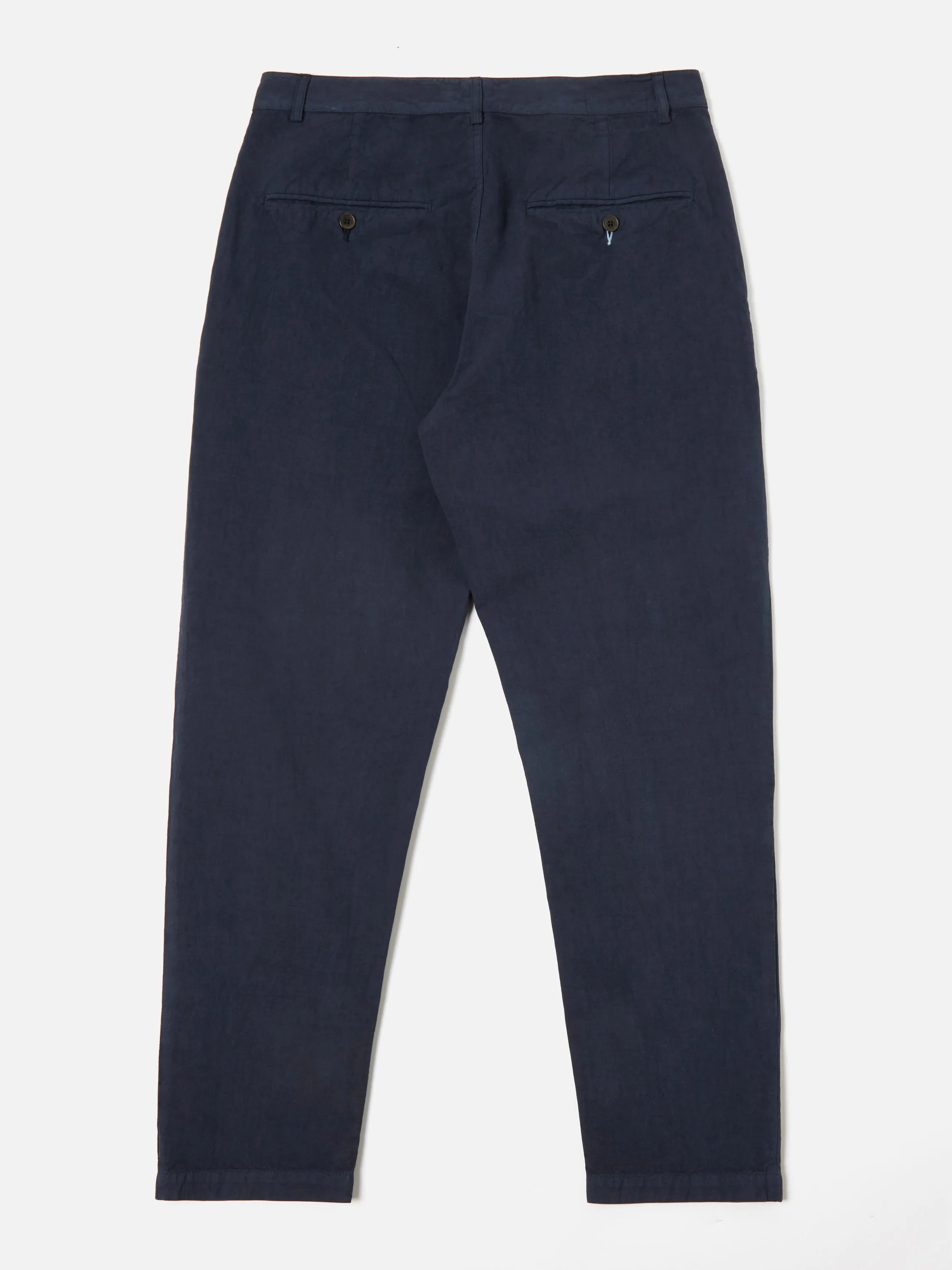 Universal Works Military Chino in Navy Linen Slub Weave