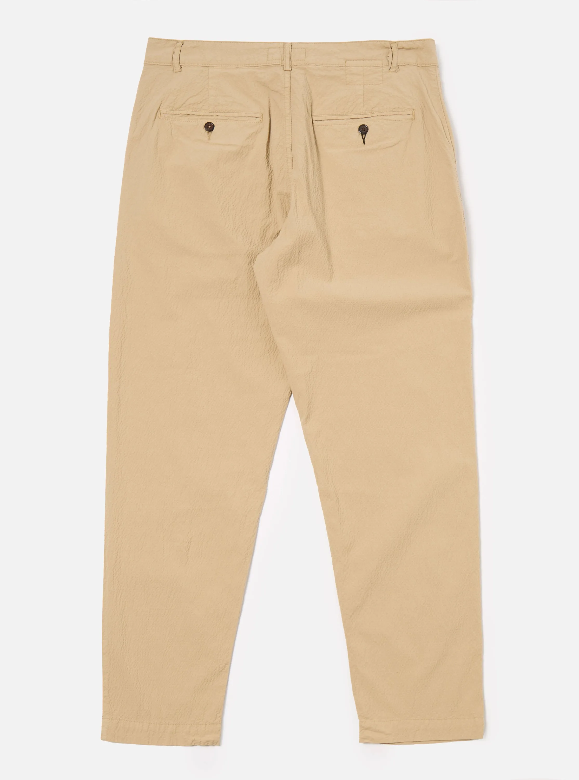 Universal Works Military Chino in Sand Seersucker II