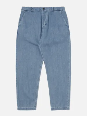 Universal Works Military Chino in Washed Indigo 8oz Organic Denim