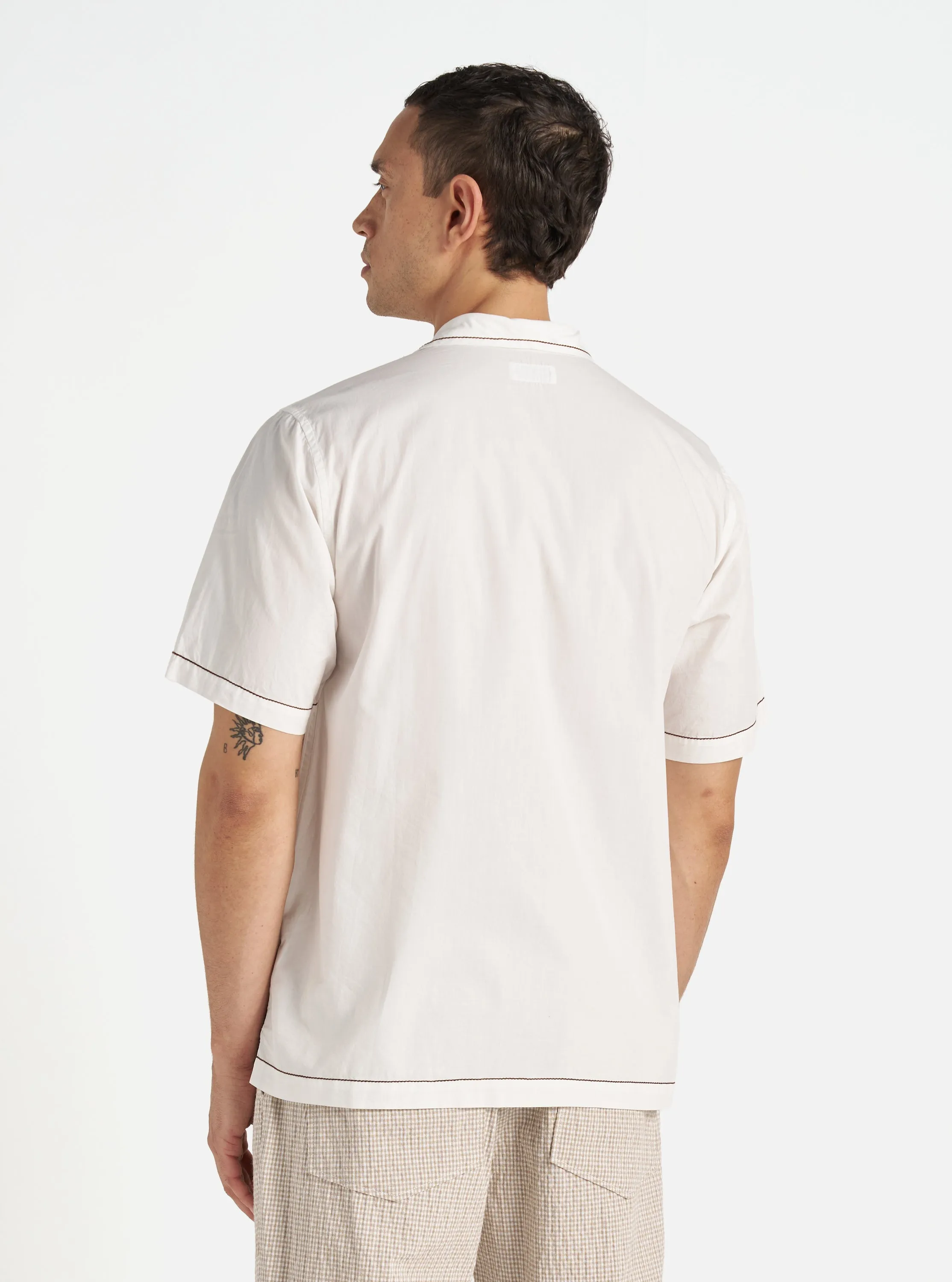 Universal Works Minari Shirt in Ecru Poplin