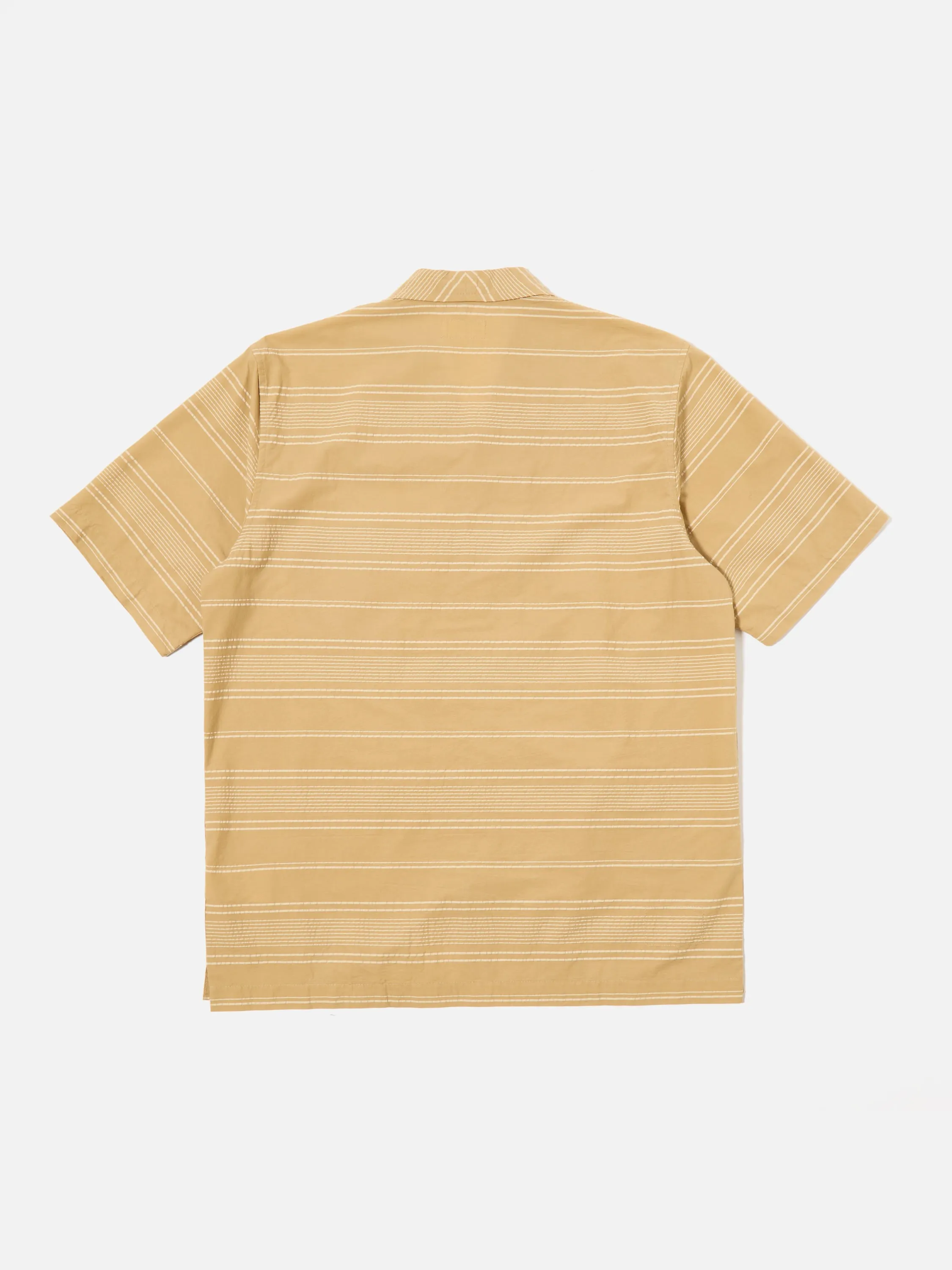 Universal Works Minari Shirt in Sand Textured Stripe