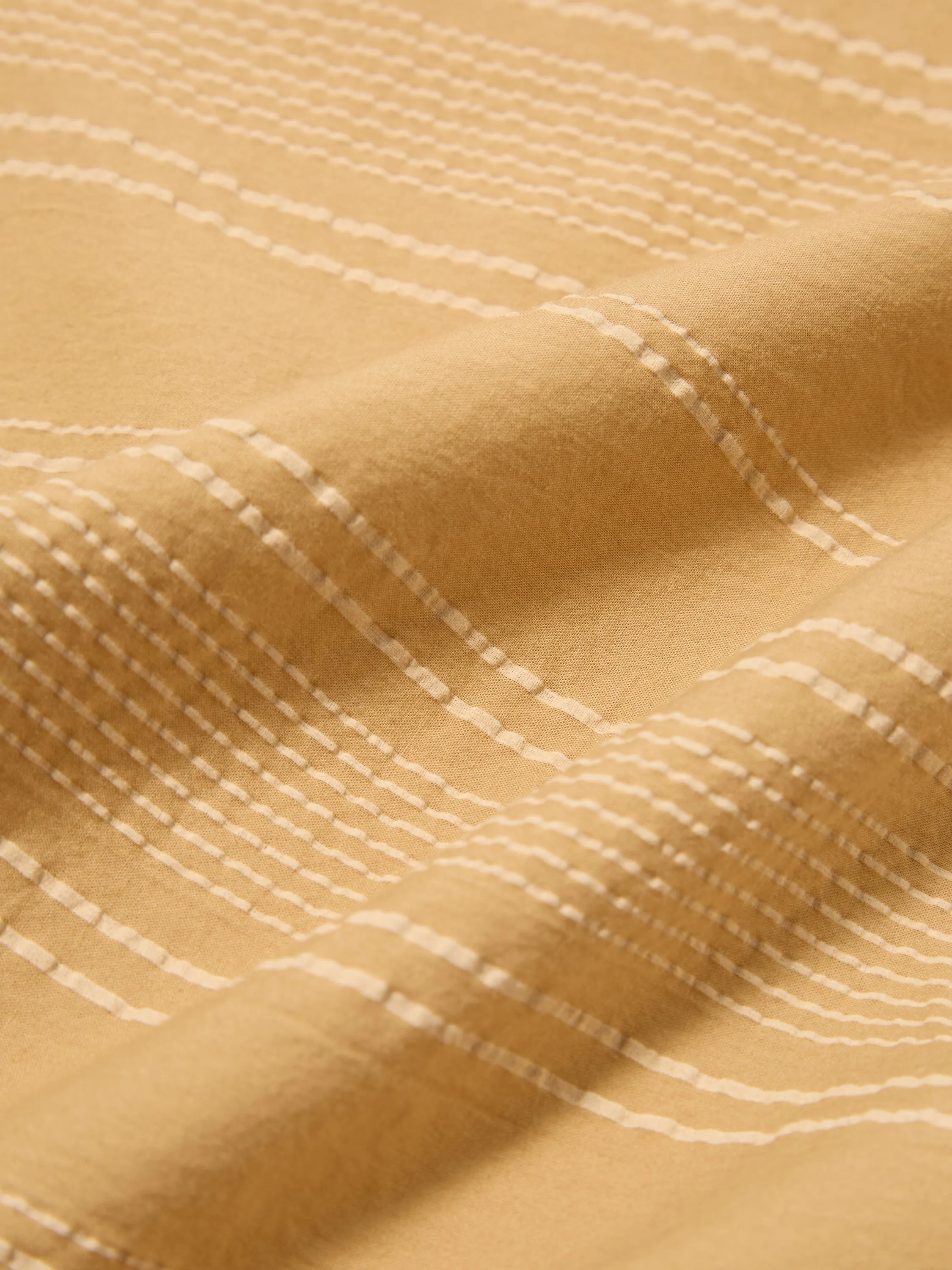 Universal Works Minari Shirt in Sand Textured Stripe