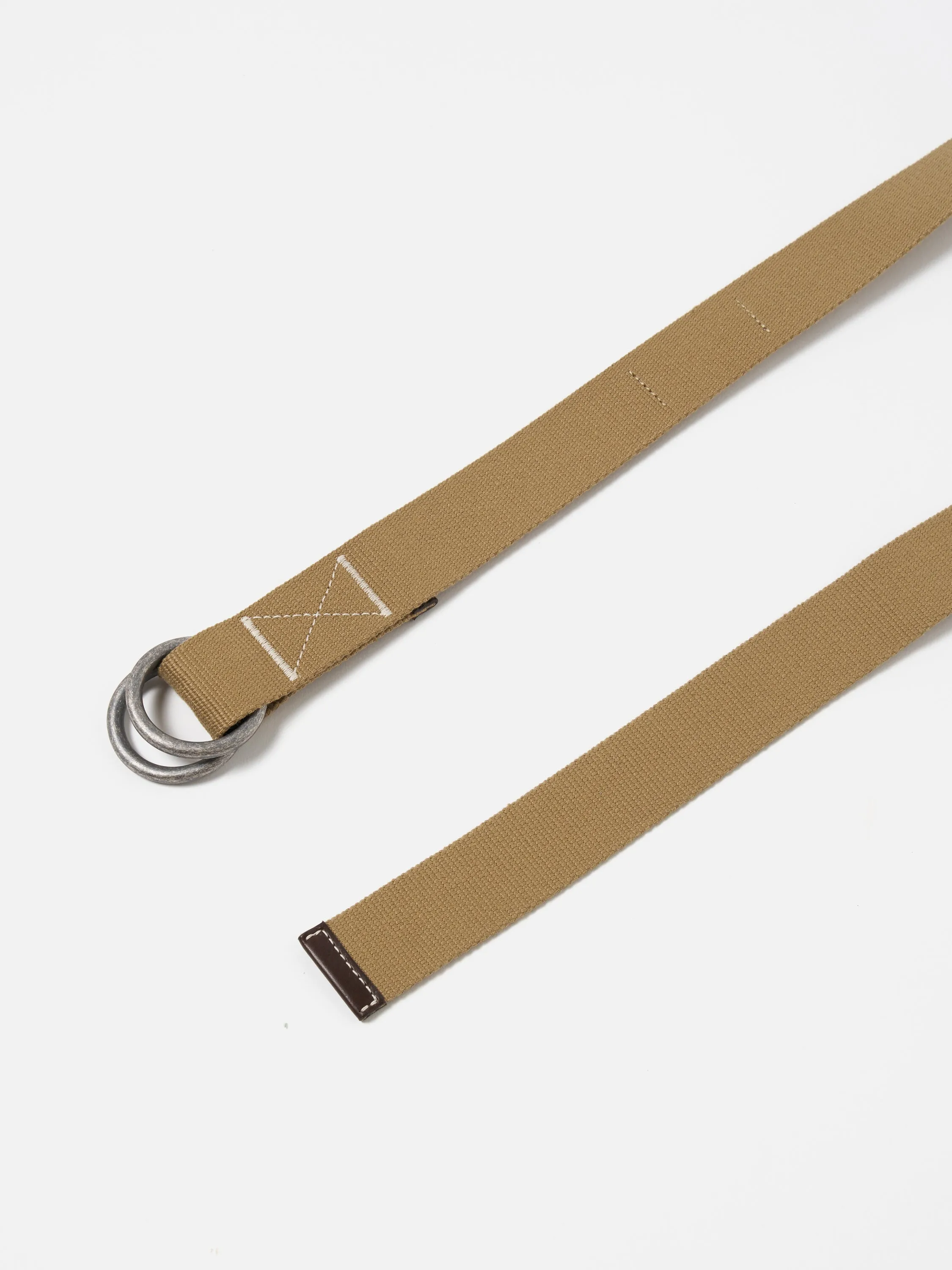 Universal Works O Ring Belt in Dark Sand Canvas
