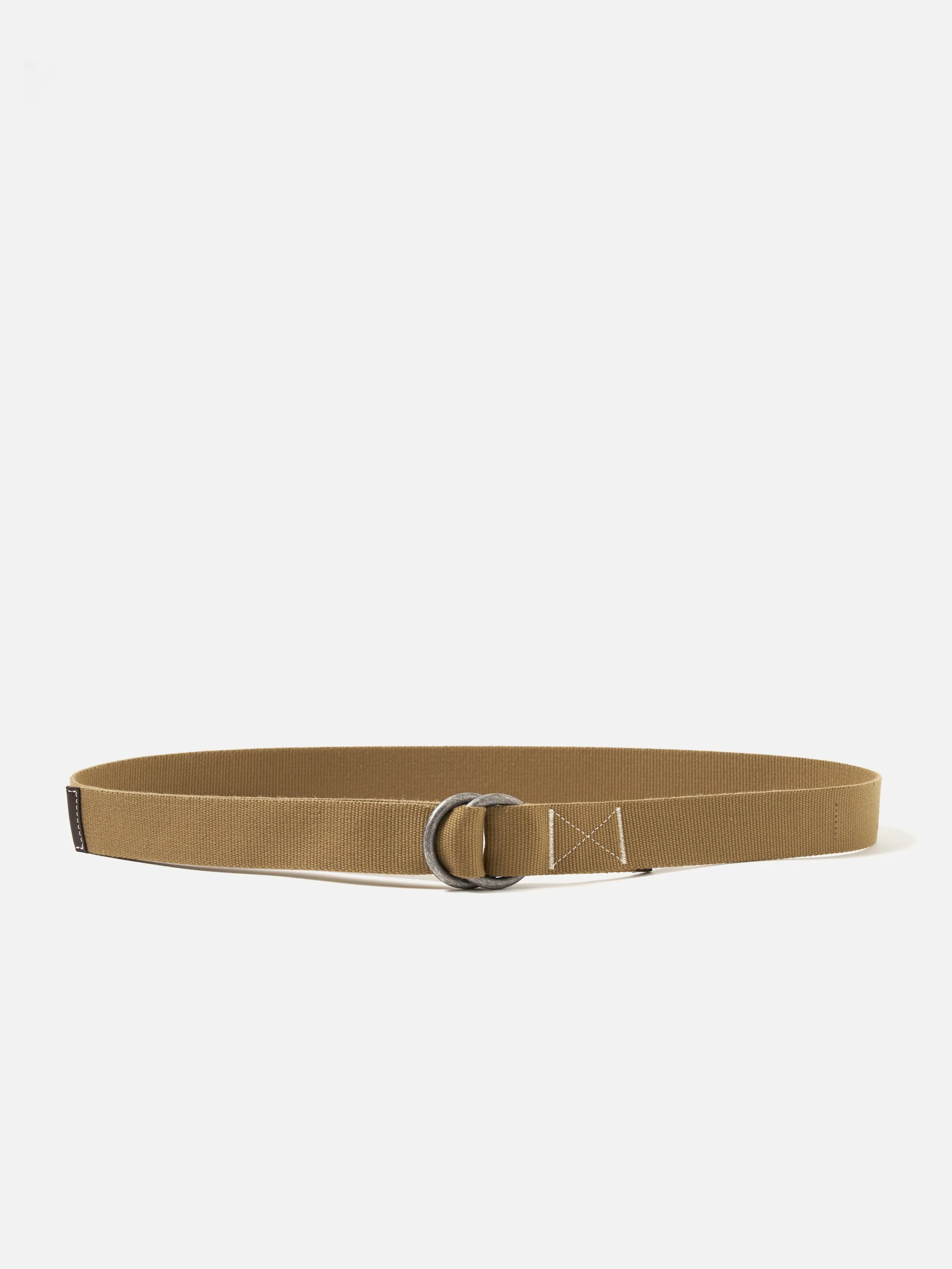 Universal Works O Ring Belt in Dark Sand Canvas