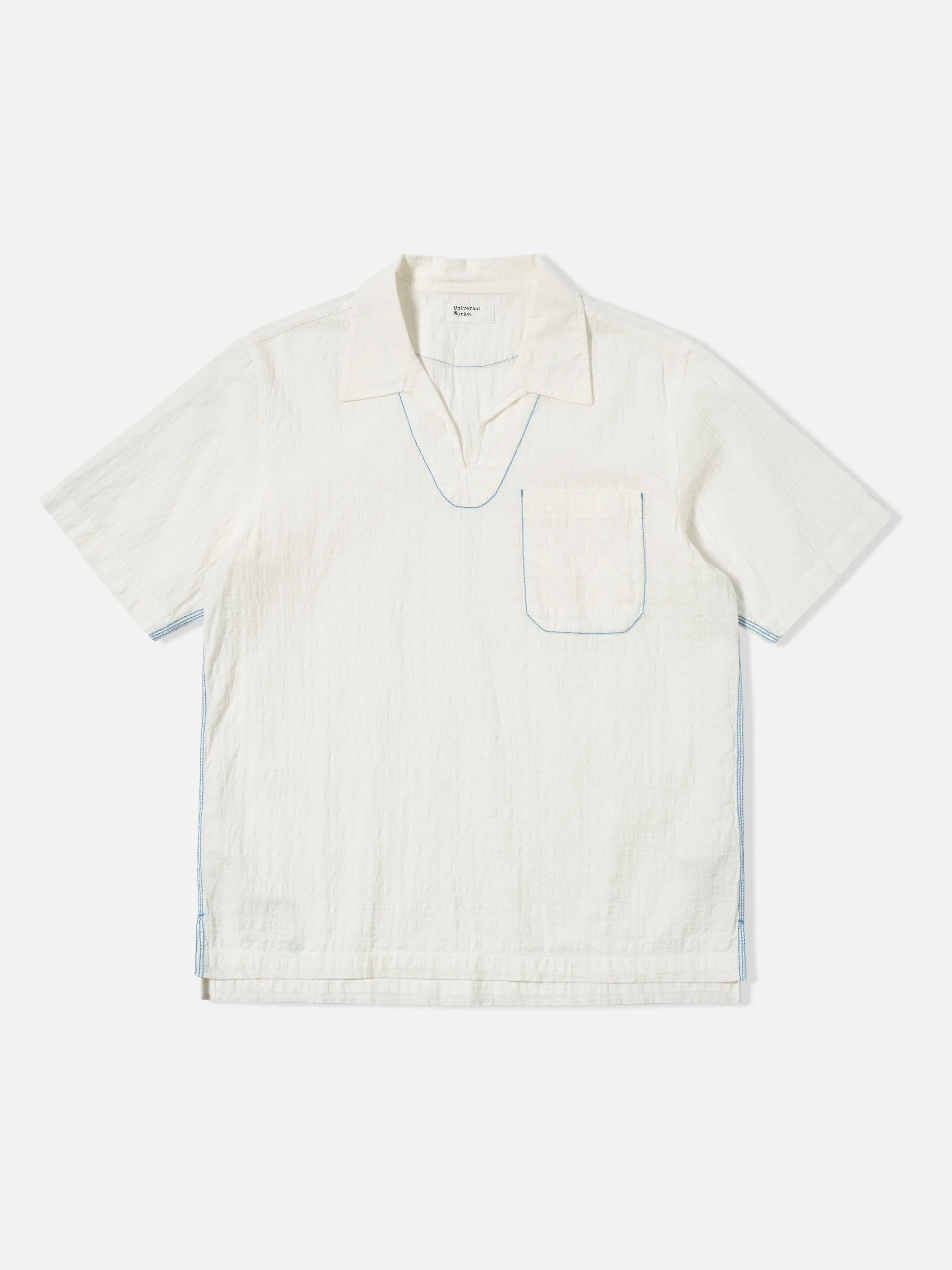 Universal Works Overhead Shirt in Ecru Dolly Stripe
