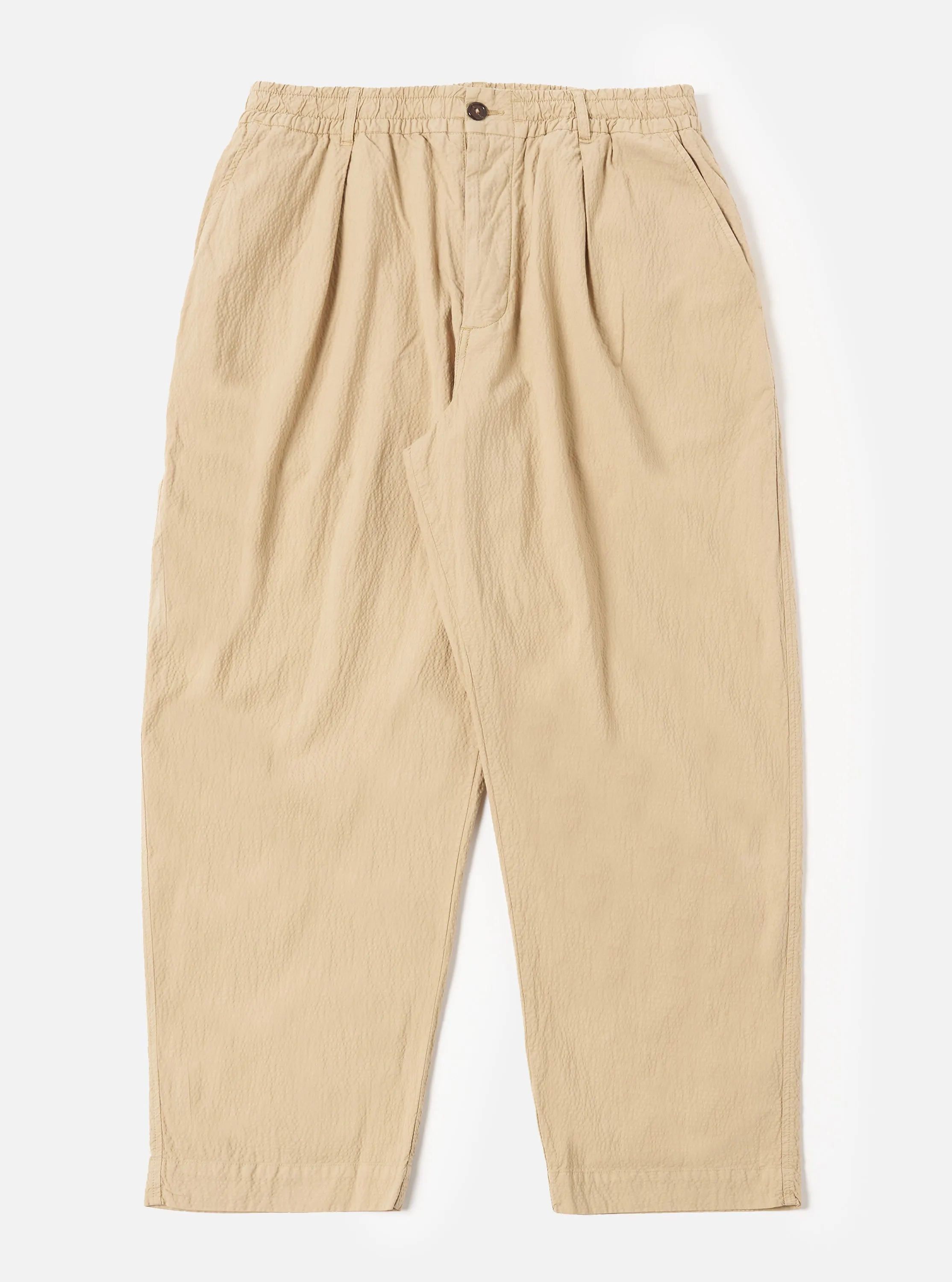 Universal Works Oxford Pant in Sand Seersucker II