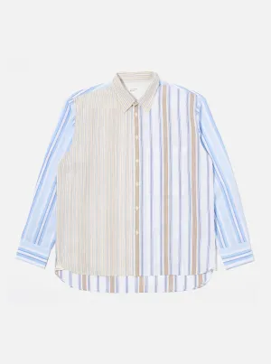 Universal Works Panel Square Pocket Shirt in Mixed Stripes Pop Stripe Mixed