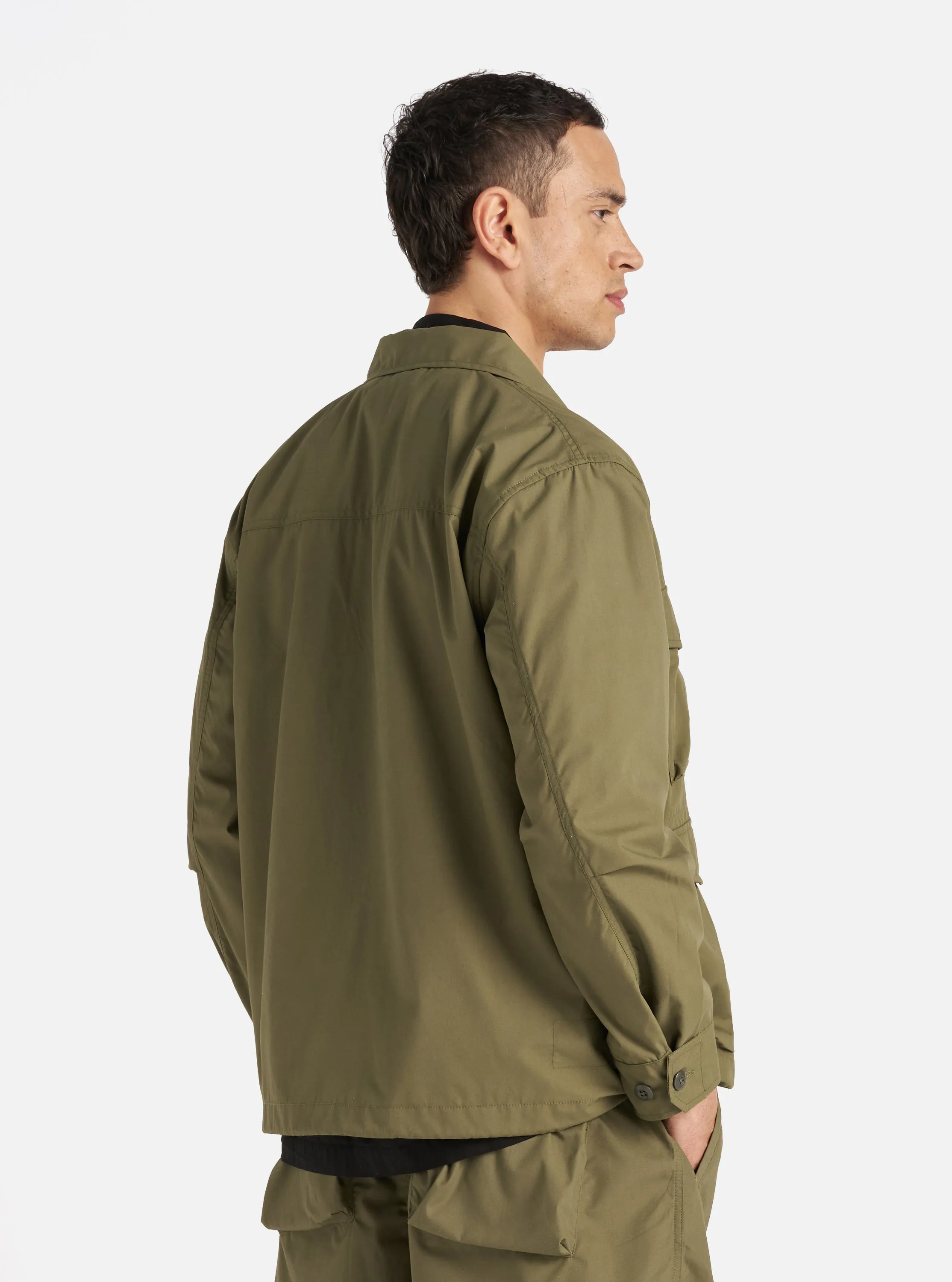 Universal Works Parachute Field Jacket in Olive Recycled Polytech