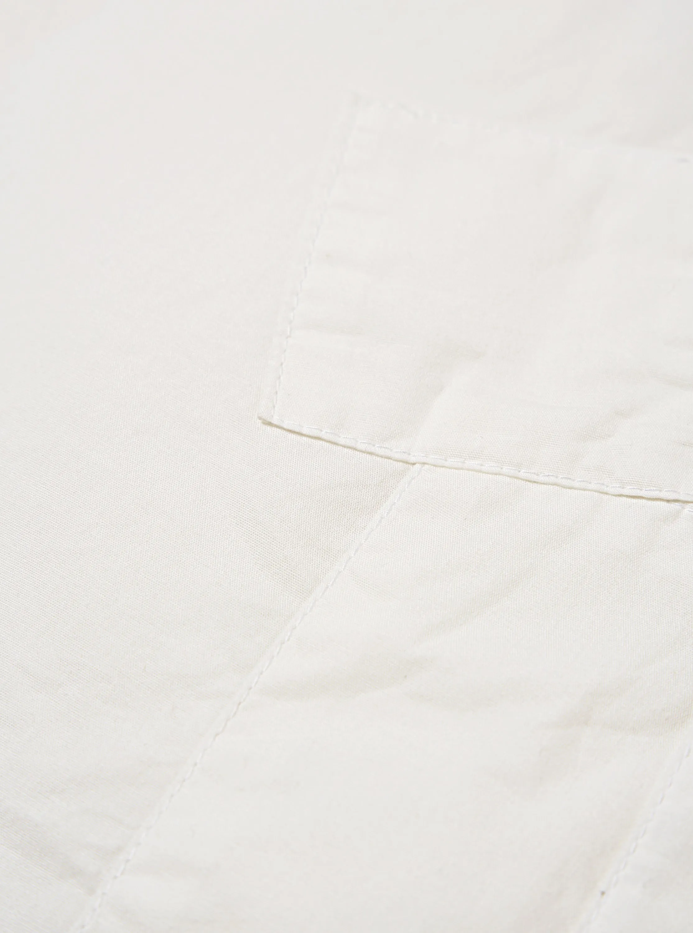 Universal Works Patched Lazy Day Shirt in White Poplin