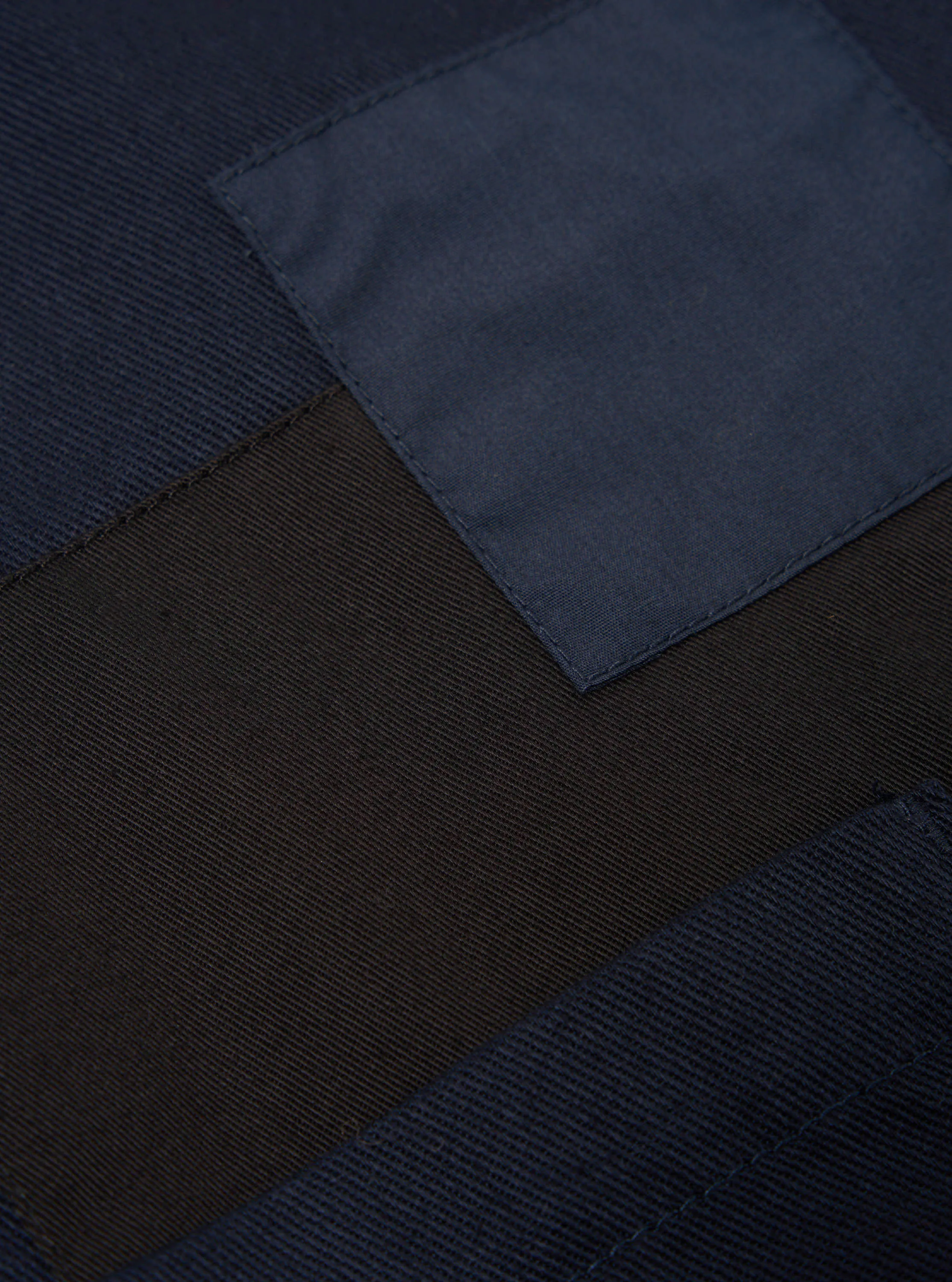 Universal Works Patched Super Chino in Navy Works Twill Mix