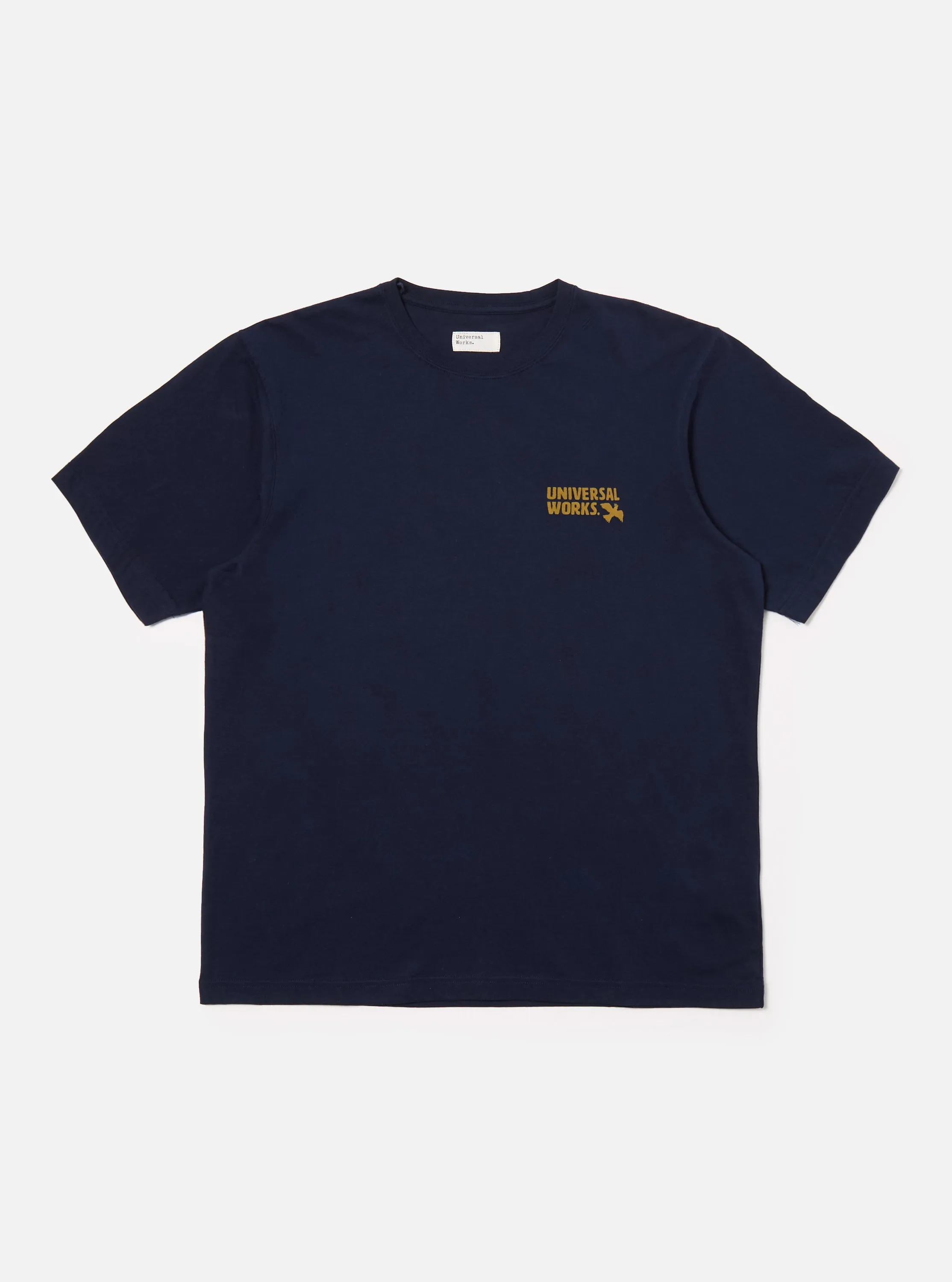Universal Works 'Peace, Love & Soul' Print Tee in Navy Single Jersey