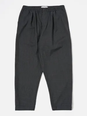 Universal Works Pleated Track Pant in Black Mini Check