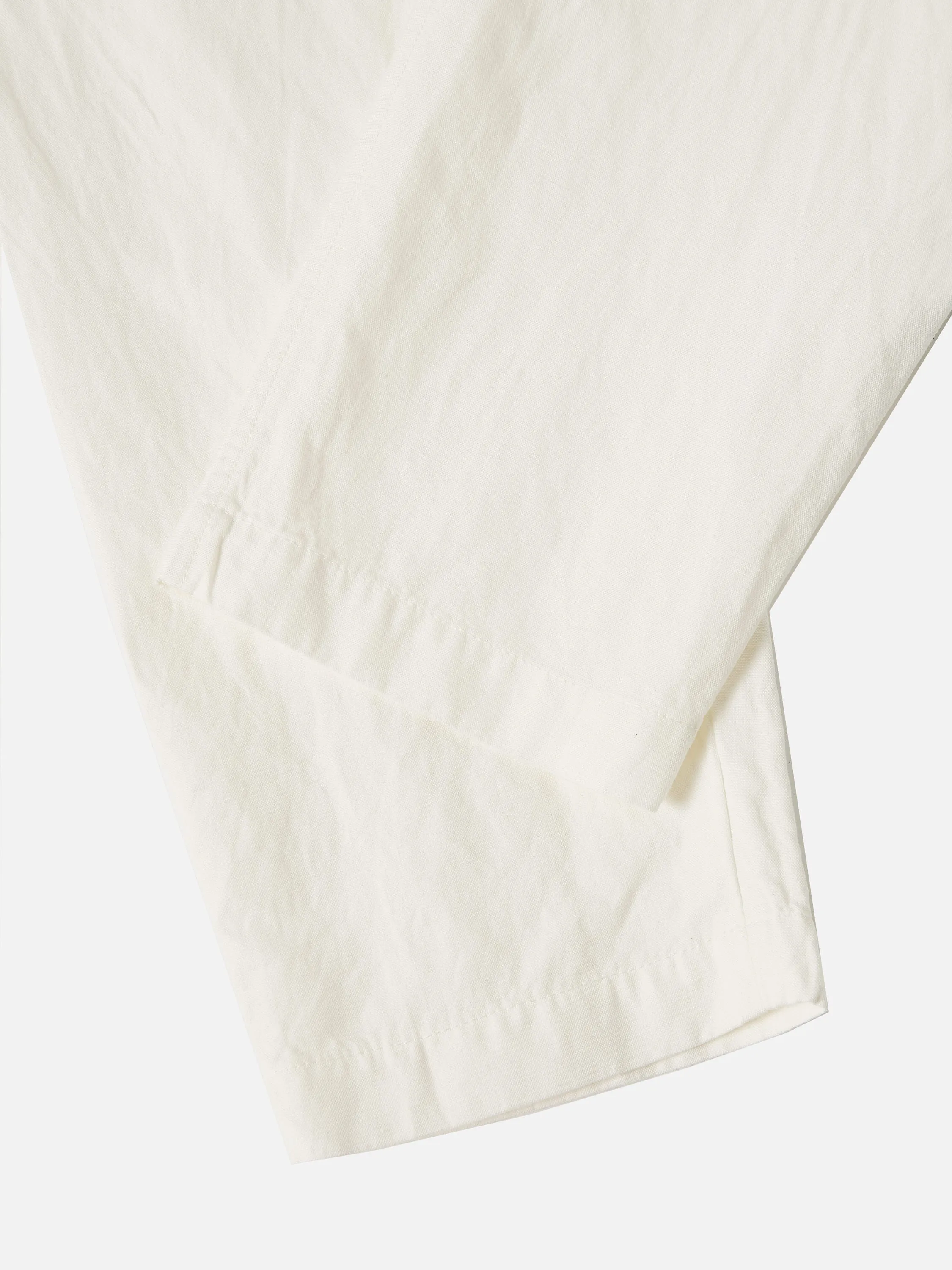 Universal Works Pleated Track Pant in Ecru Linen Slub Weave