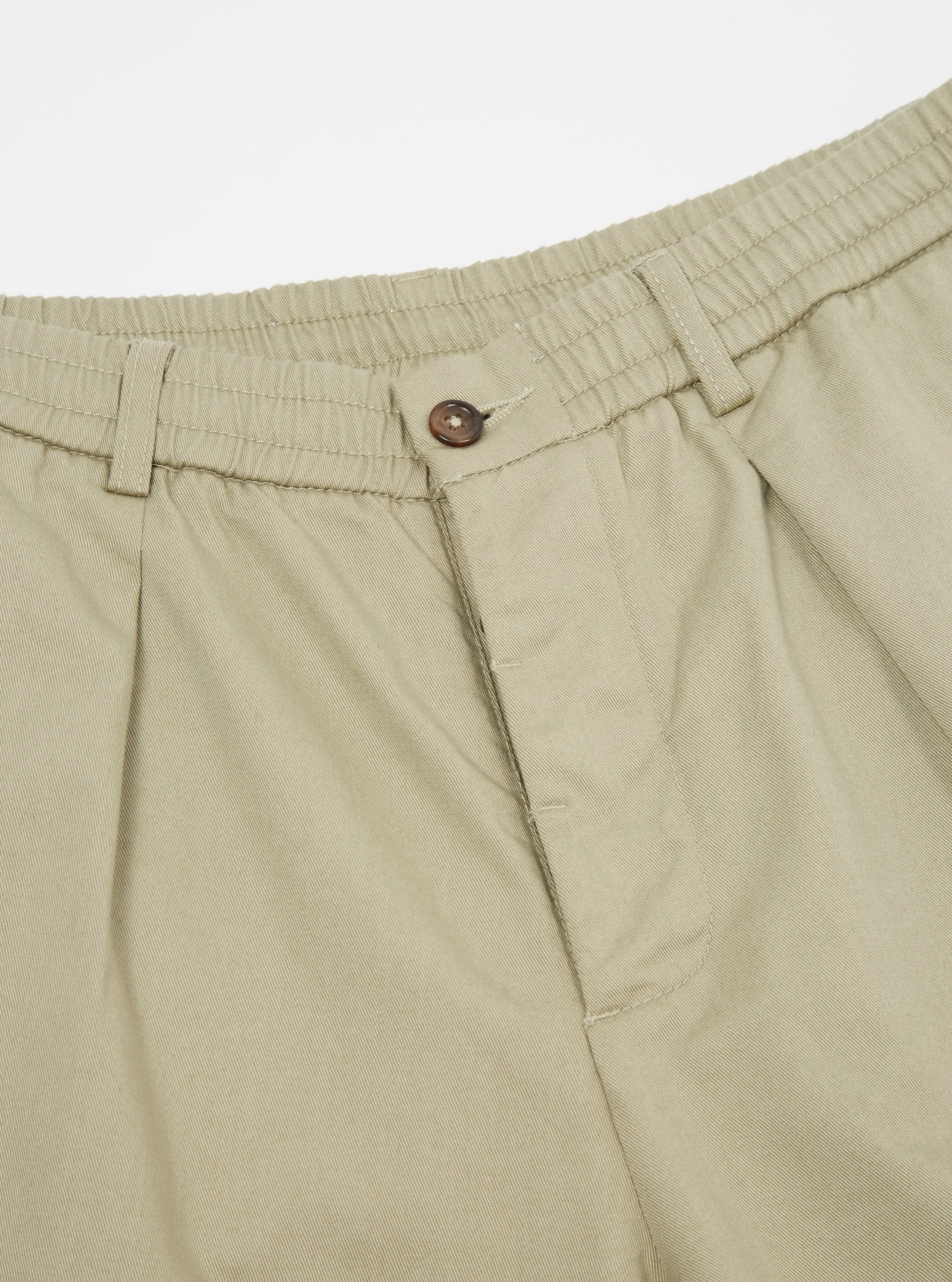 Universal Works Pleated Track Pant in Stone Twill