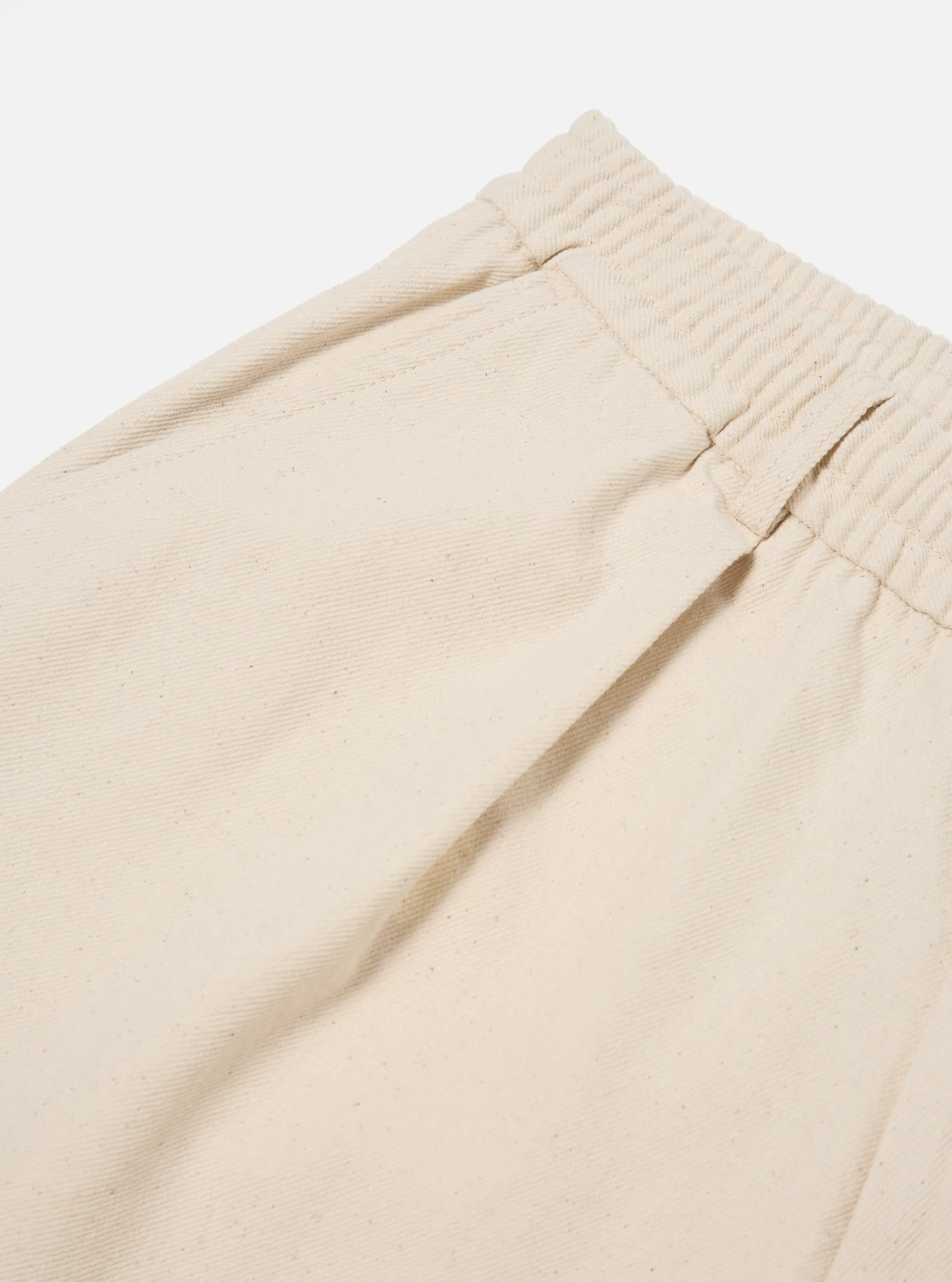 Universal Works Pleated Track Short in Ecru Recycled Cotton