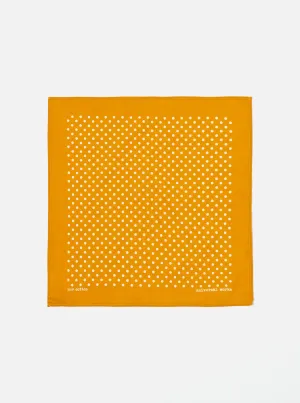 Universal Works Pocket Square in Mustard Classic Dot