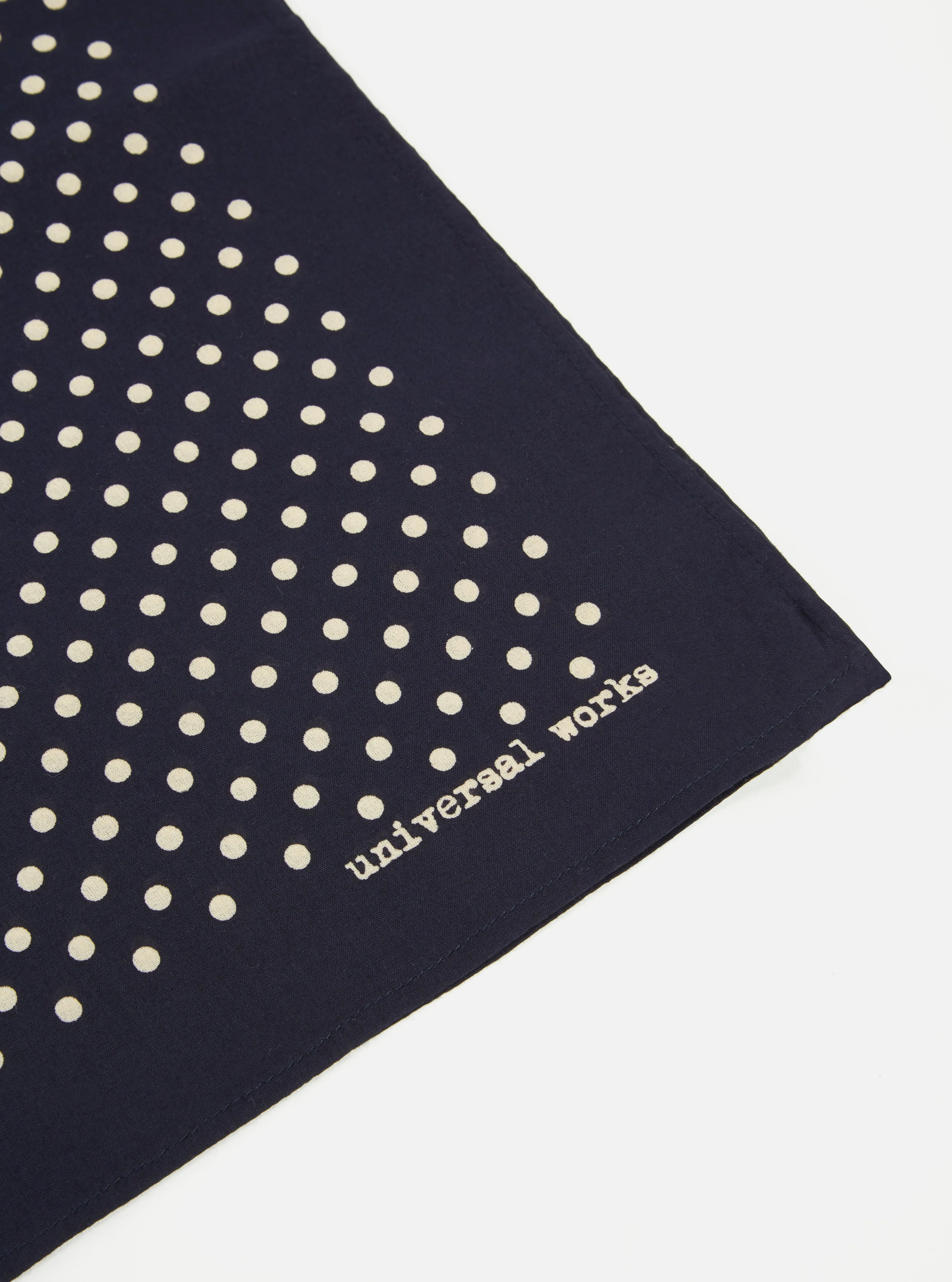 Universal Works Pocket Square in Navy Classic Dot