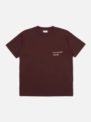 Universal Works Print Pocket Tee in Rich Brown Organic Jersey