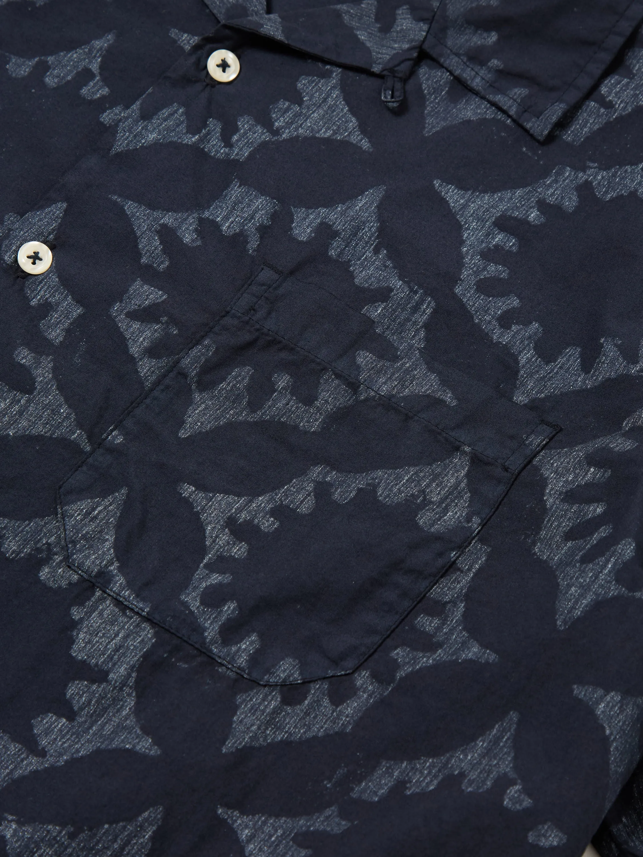 Universal Works Road Shirt in Navy Sun Print