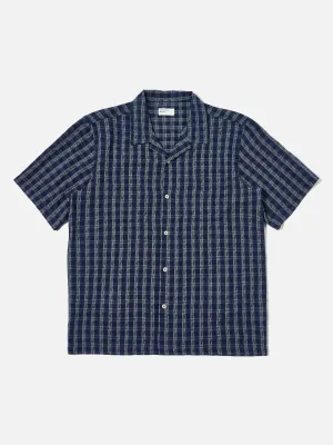 Universal Works Sal Road Shirt in Indigo Indigo Cotton Check