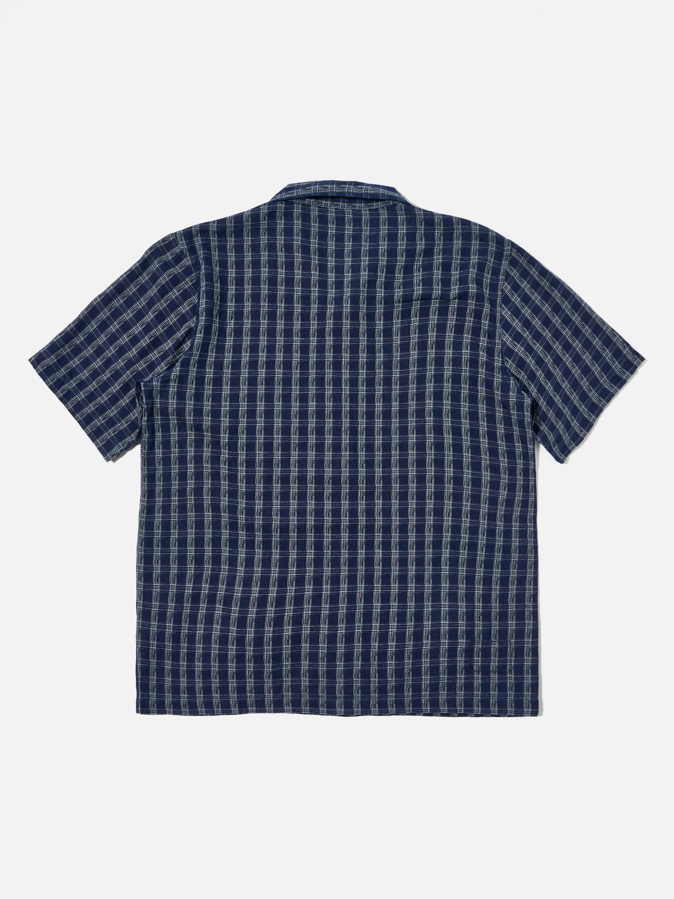 Universal Works Sal Road Shirt in Indigo Indigo Cotton Check