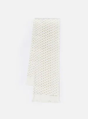 Universal Works Short Scarf in Ecru/Gold Dot Print