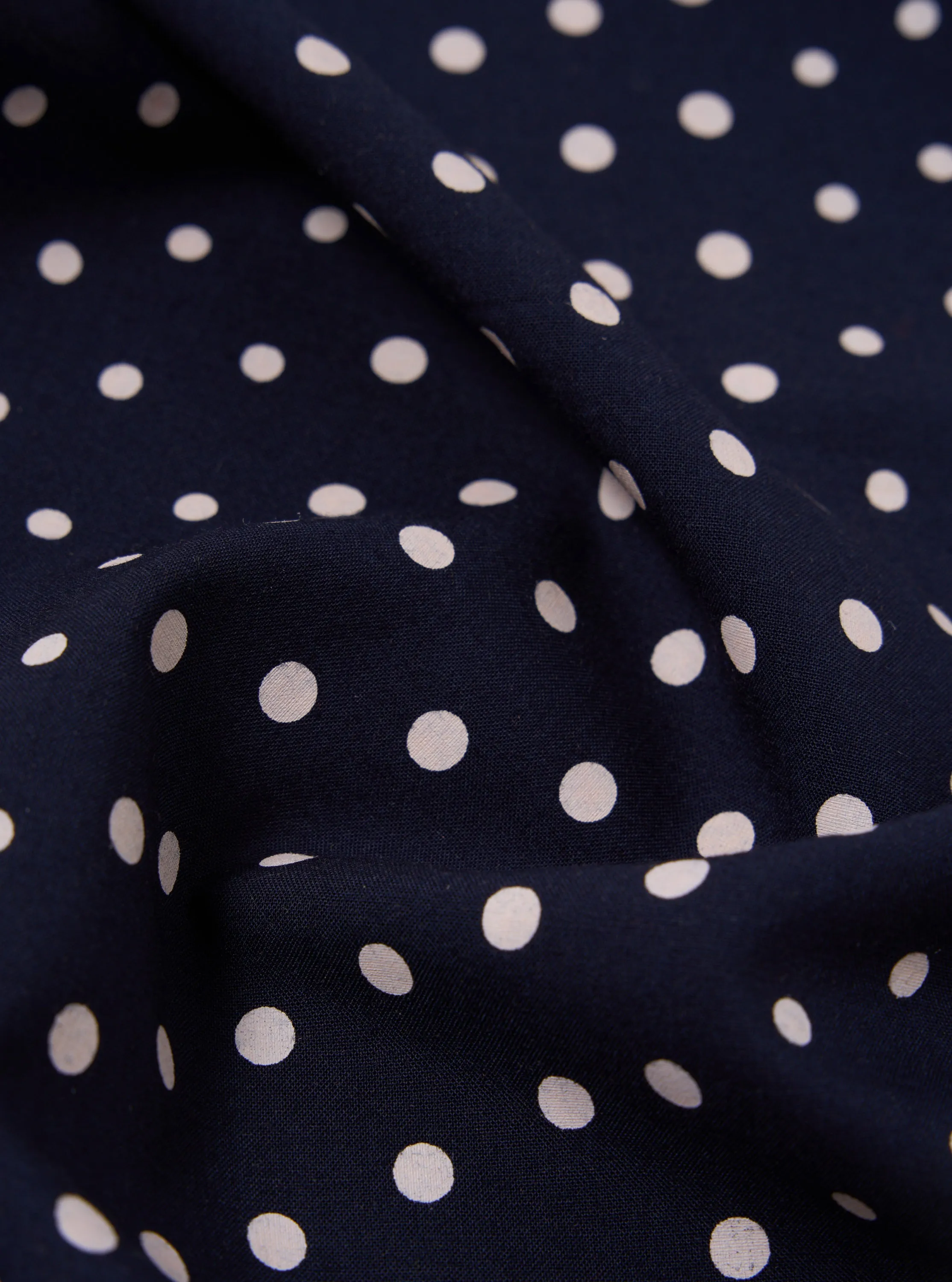 Universal Works Short Scarf in Navy Dot Print