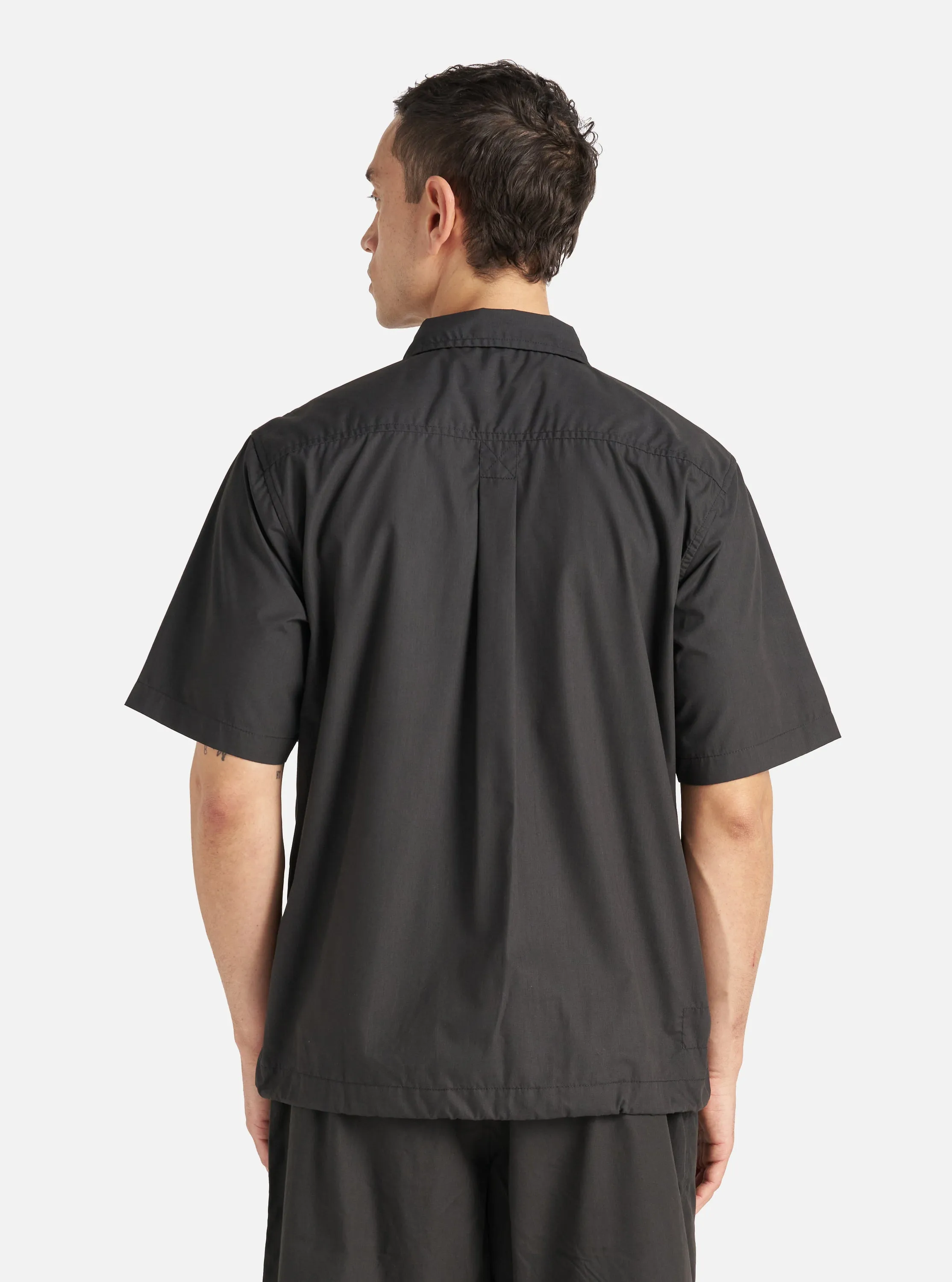 Universal Works Tech Overshirt in Black Recycled Polytech