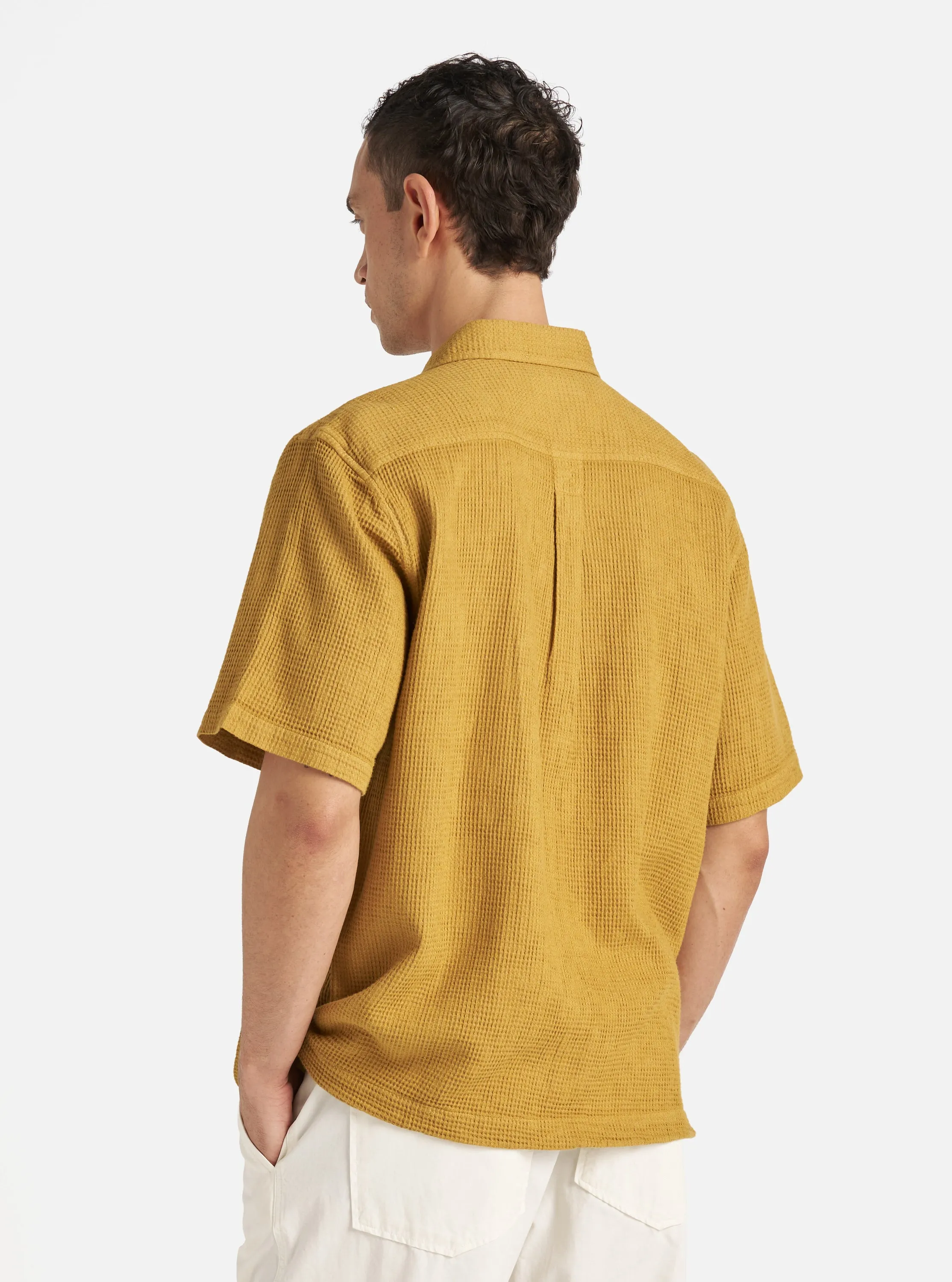 Universal Works Tech Overshirt in Camel Japanese Waffle