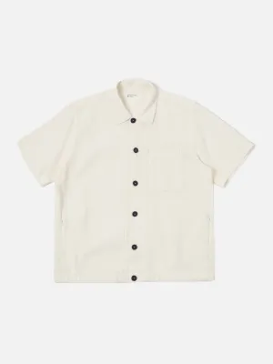 Universal Works Tech Overshirt in Ecru Japanese Waffle