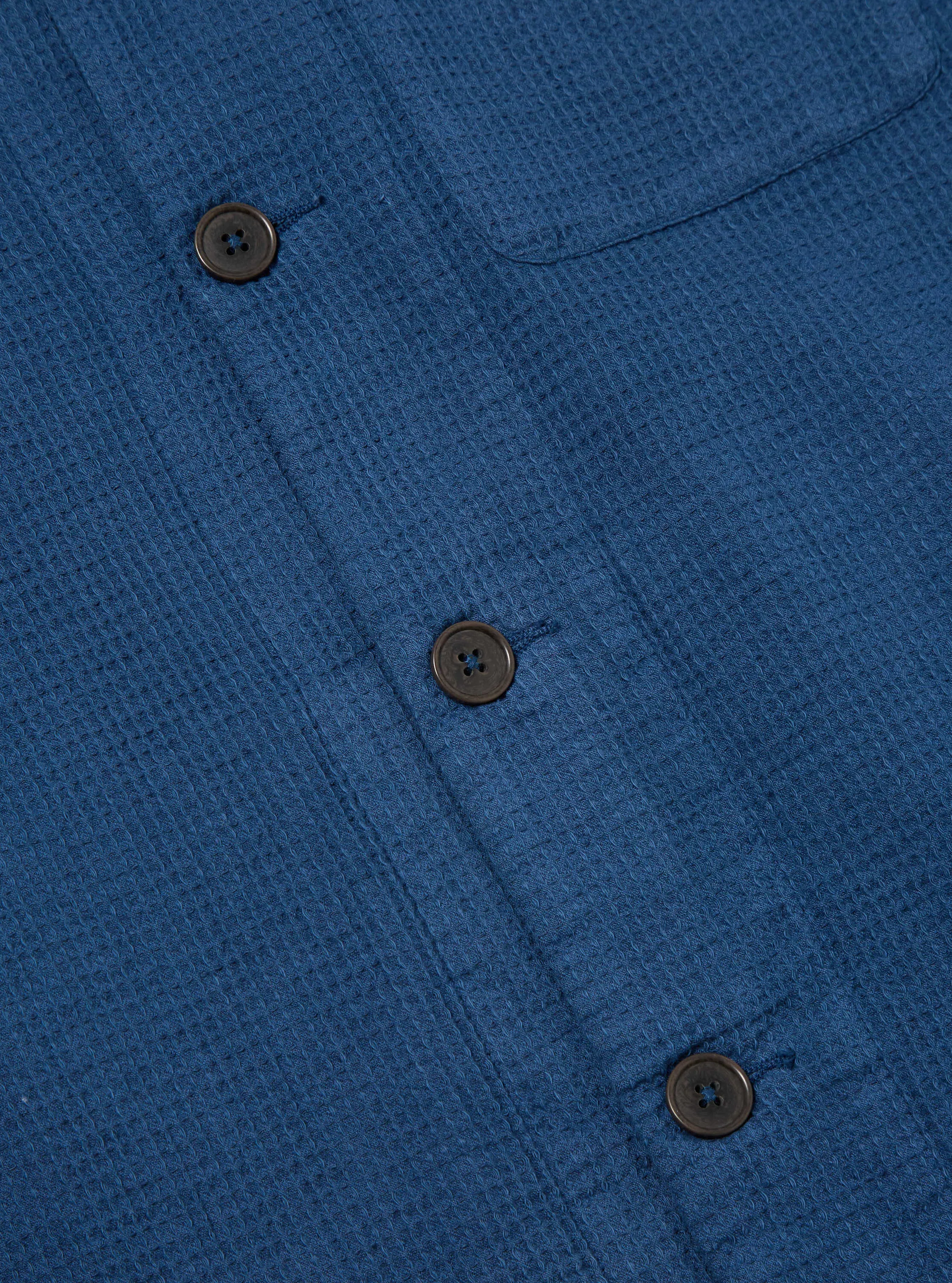 Universal Works Tech Overshirt in Navy Japanese Waffle