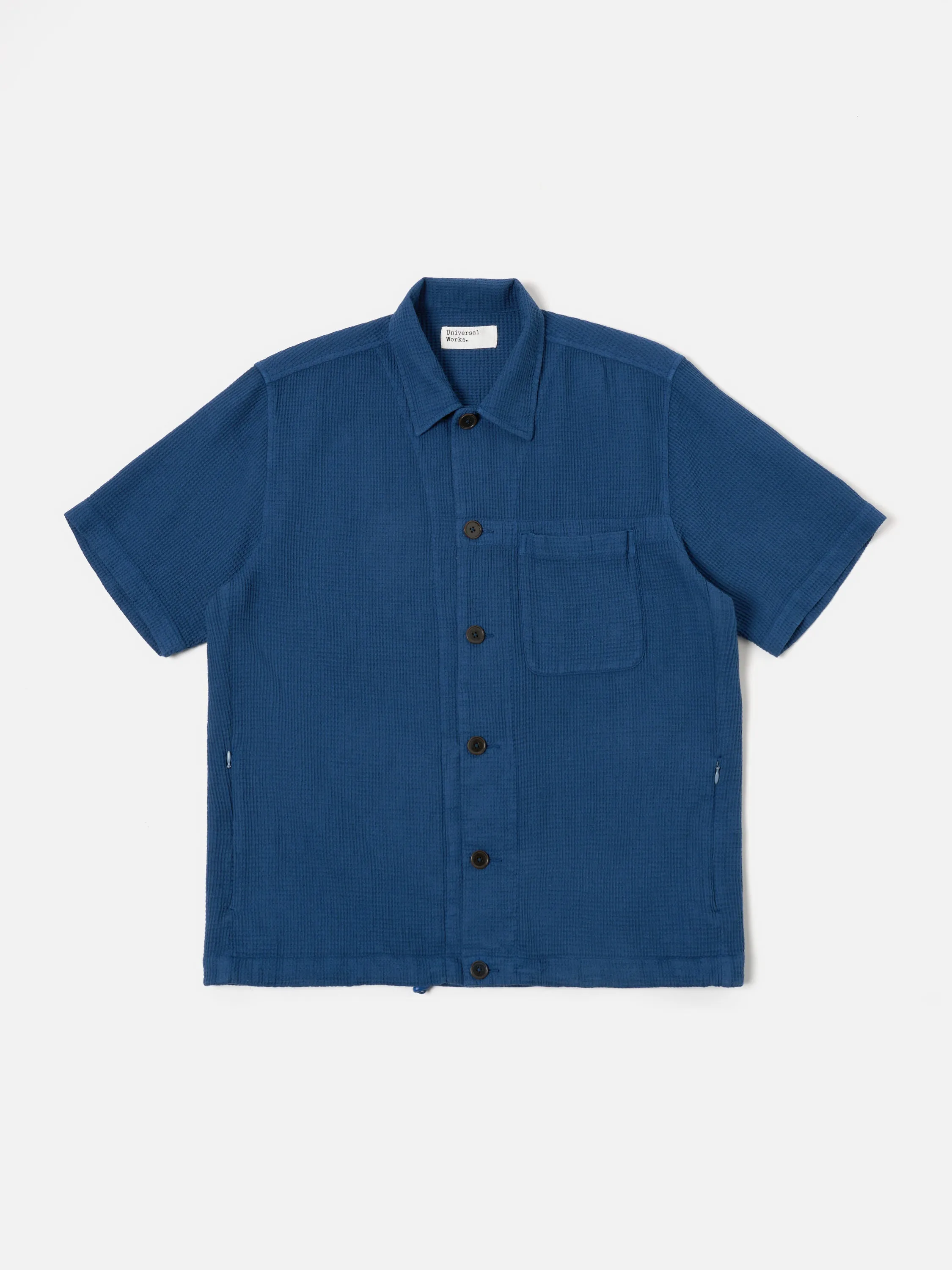 Universal Works Tech Overshirt in Navy Japanese Waffle