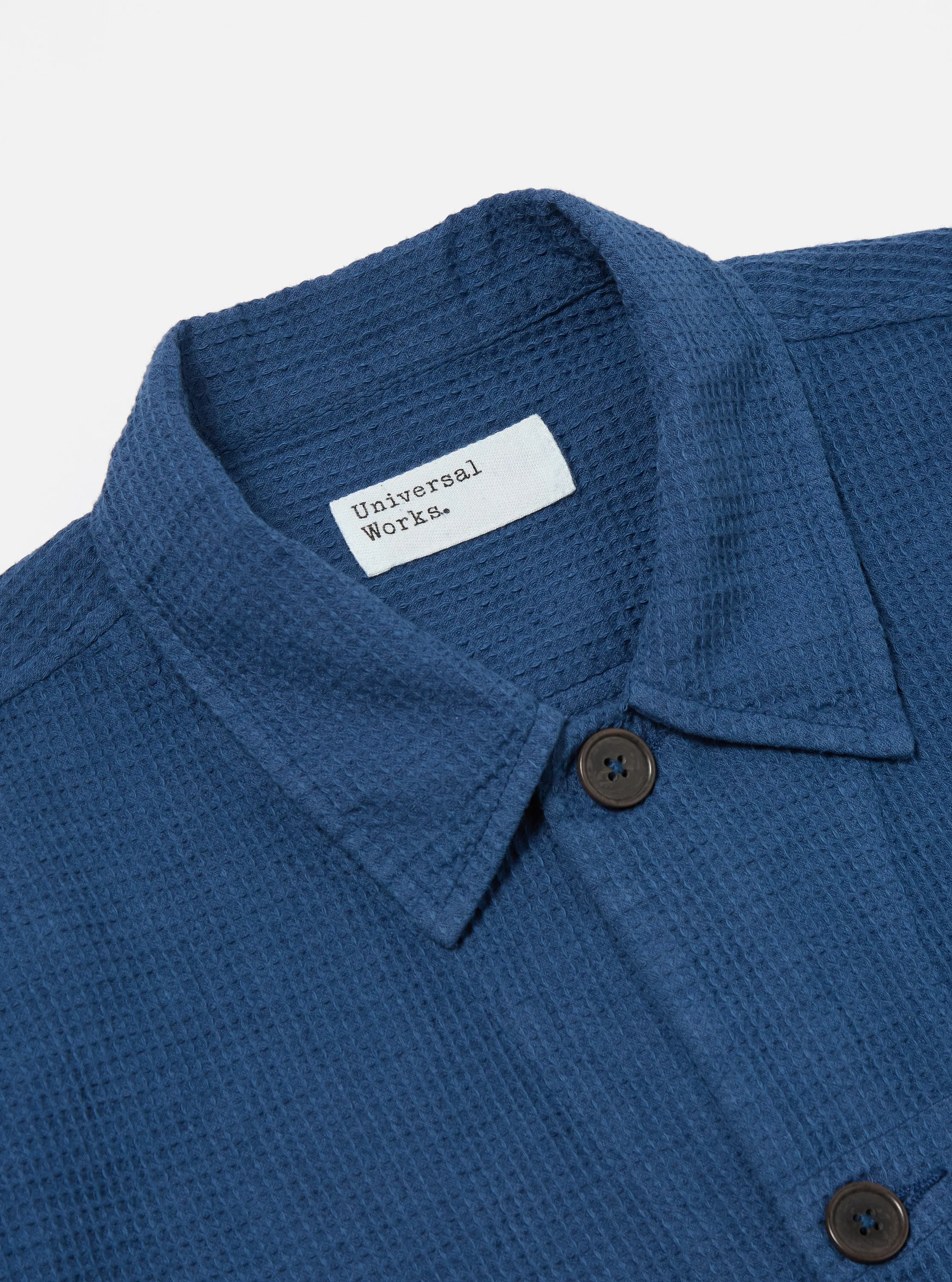 Universal Works Tech Overshirt in Navy Japanese Waffle