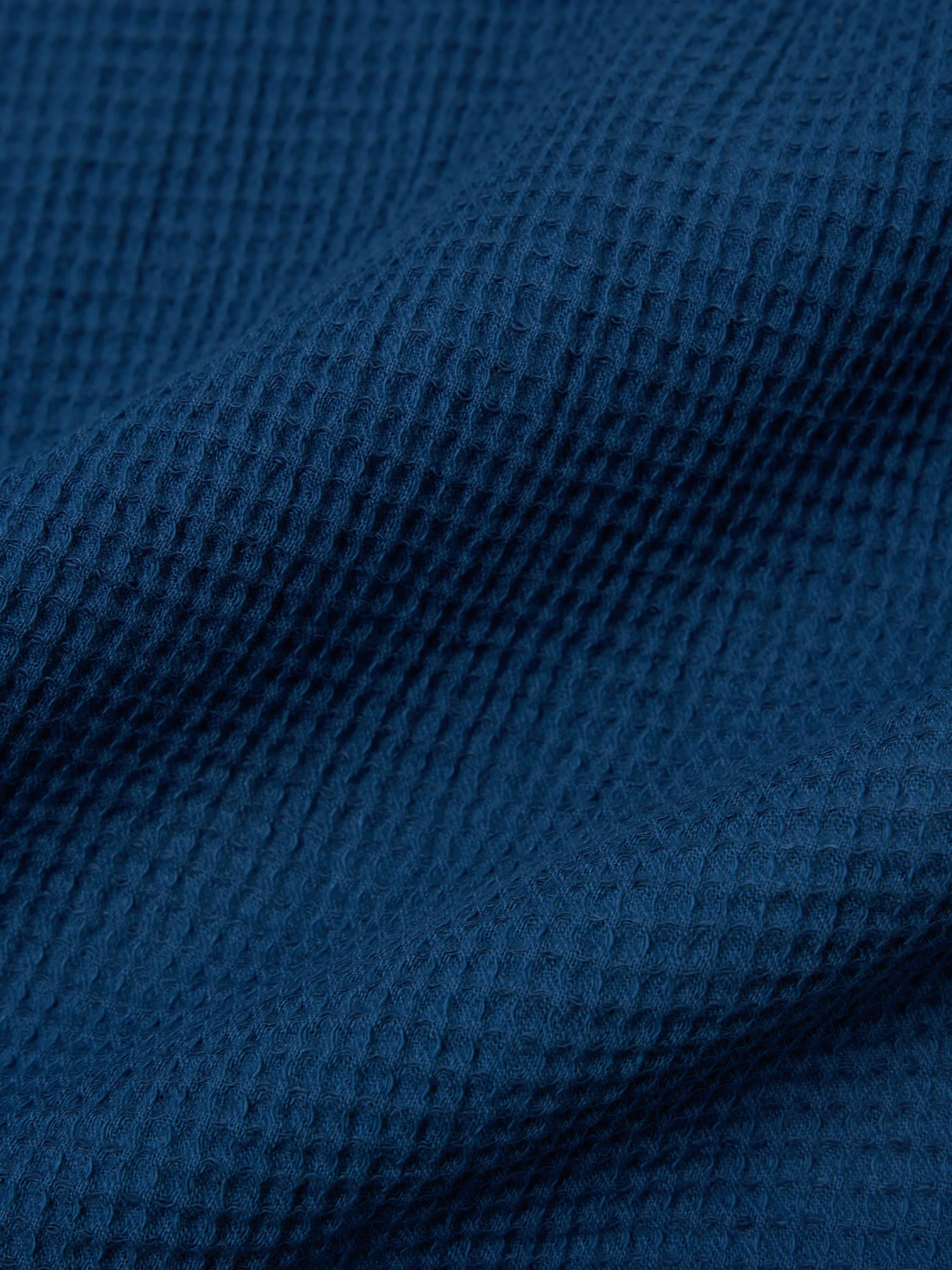 Universal Works Tech Overshirt in Navy Japanese Waffle