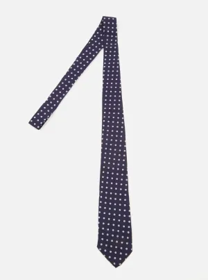 Universal Works Tie in Navy Dot Print