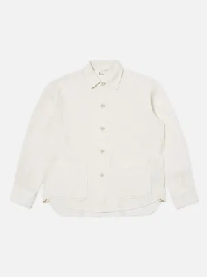 Universal Works Travail Overshirt in Ecru Japanese Waffle
