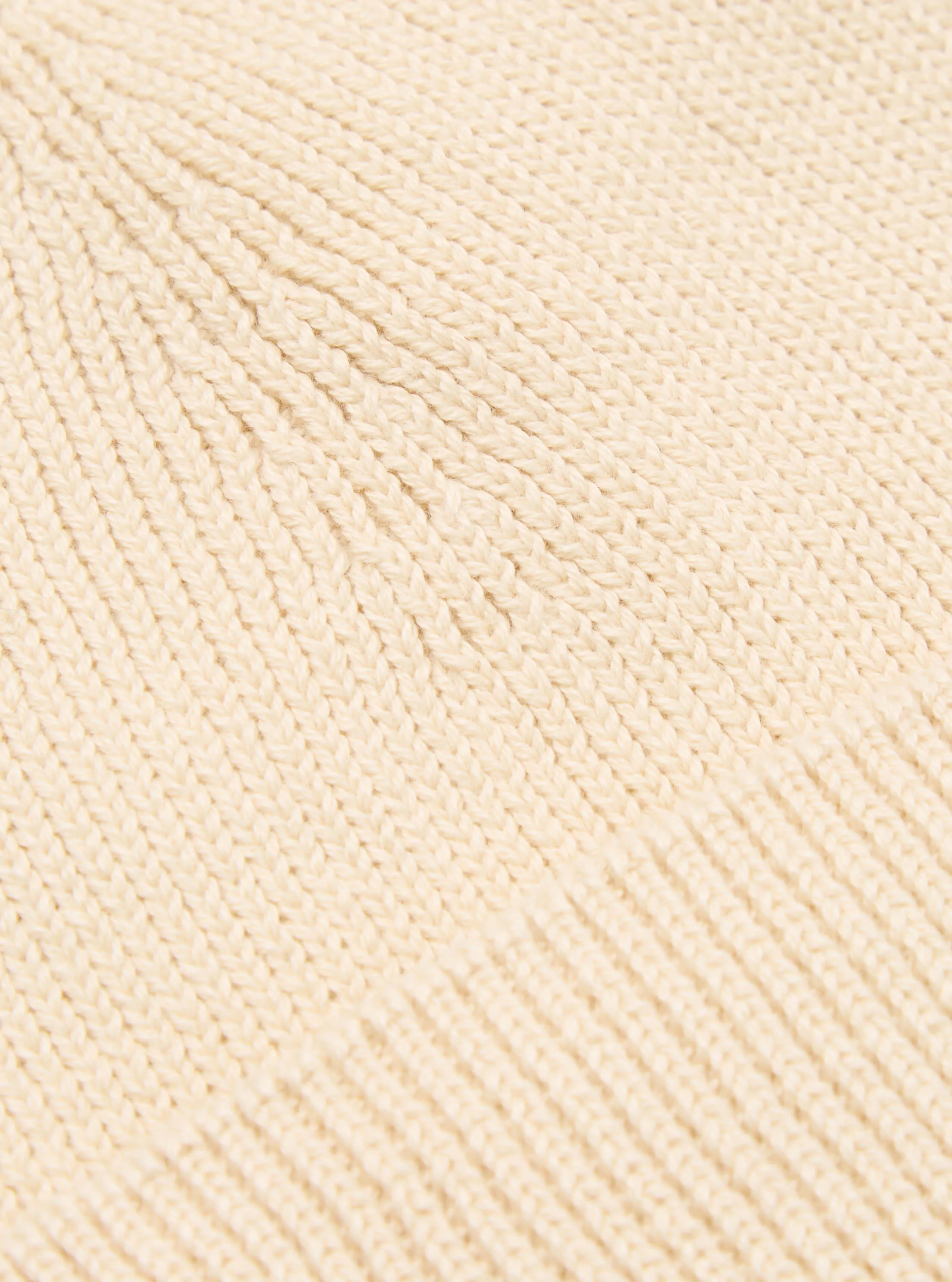 Universal Works Watch Cap in Ecru Cotton Rib