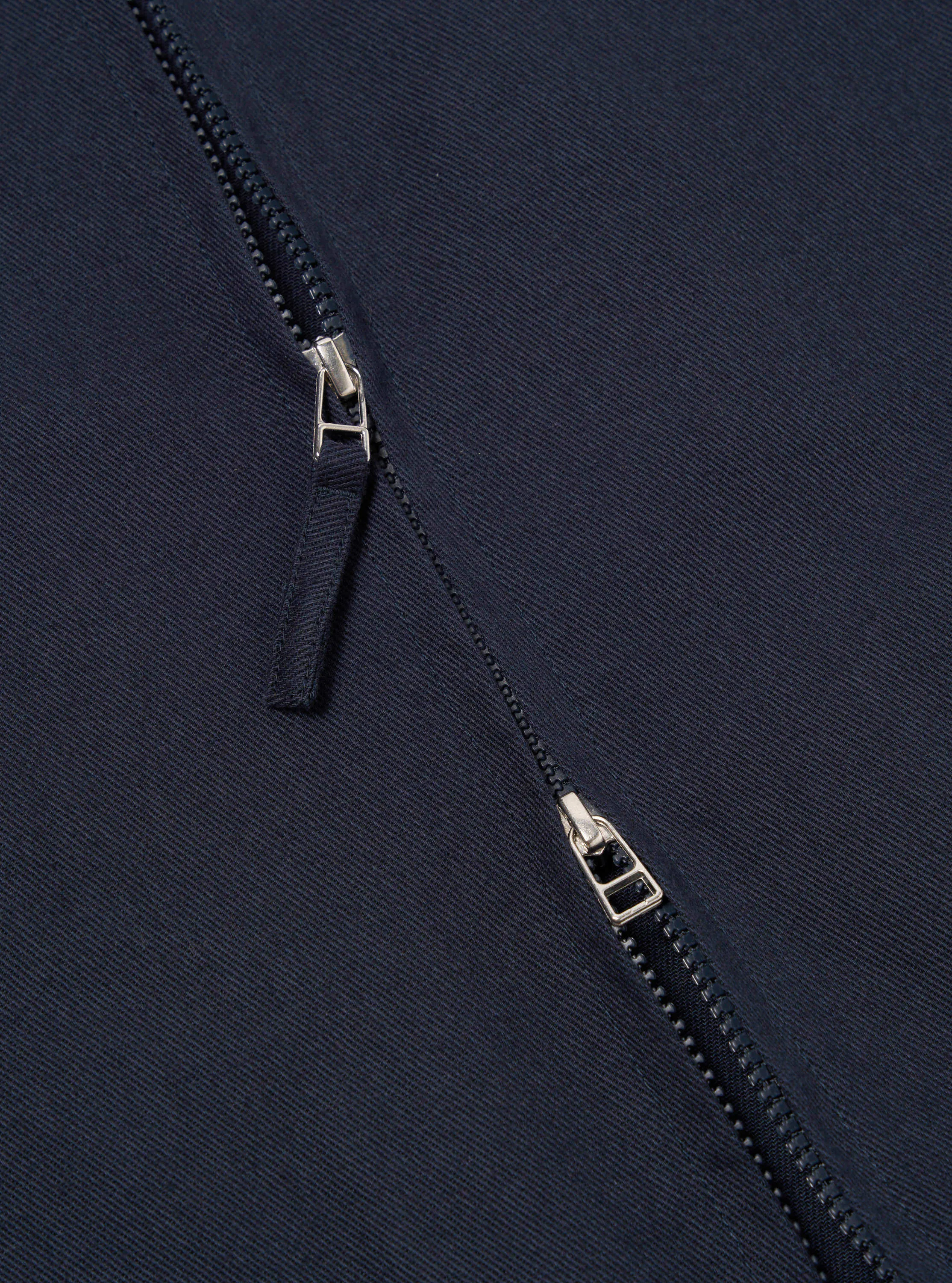 Universal Works Windcheater in Navy Embroidered Works Twill