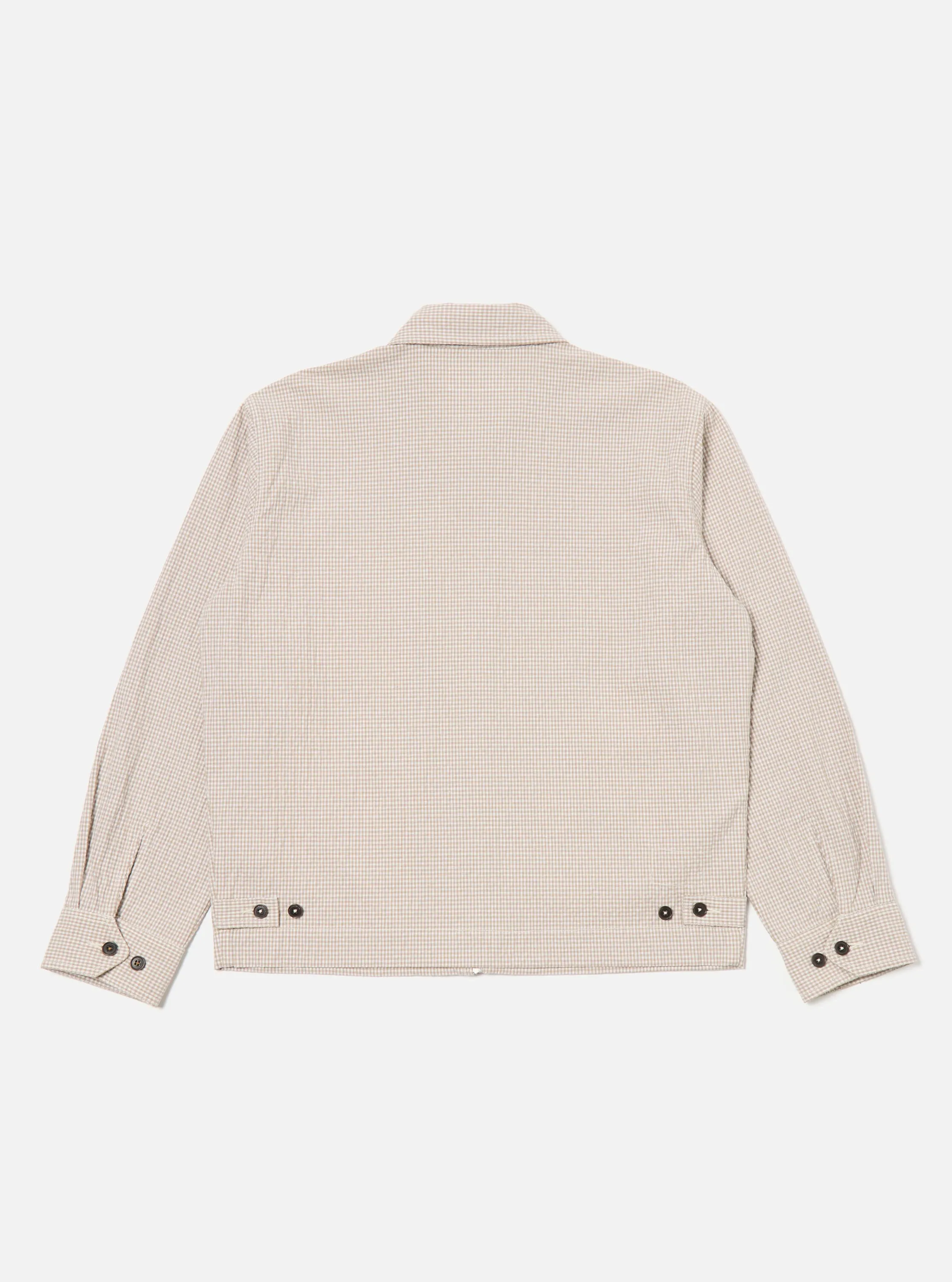 Universal Works Windcheater Jacket in Ecru/Sand Ospina Check Cotton
