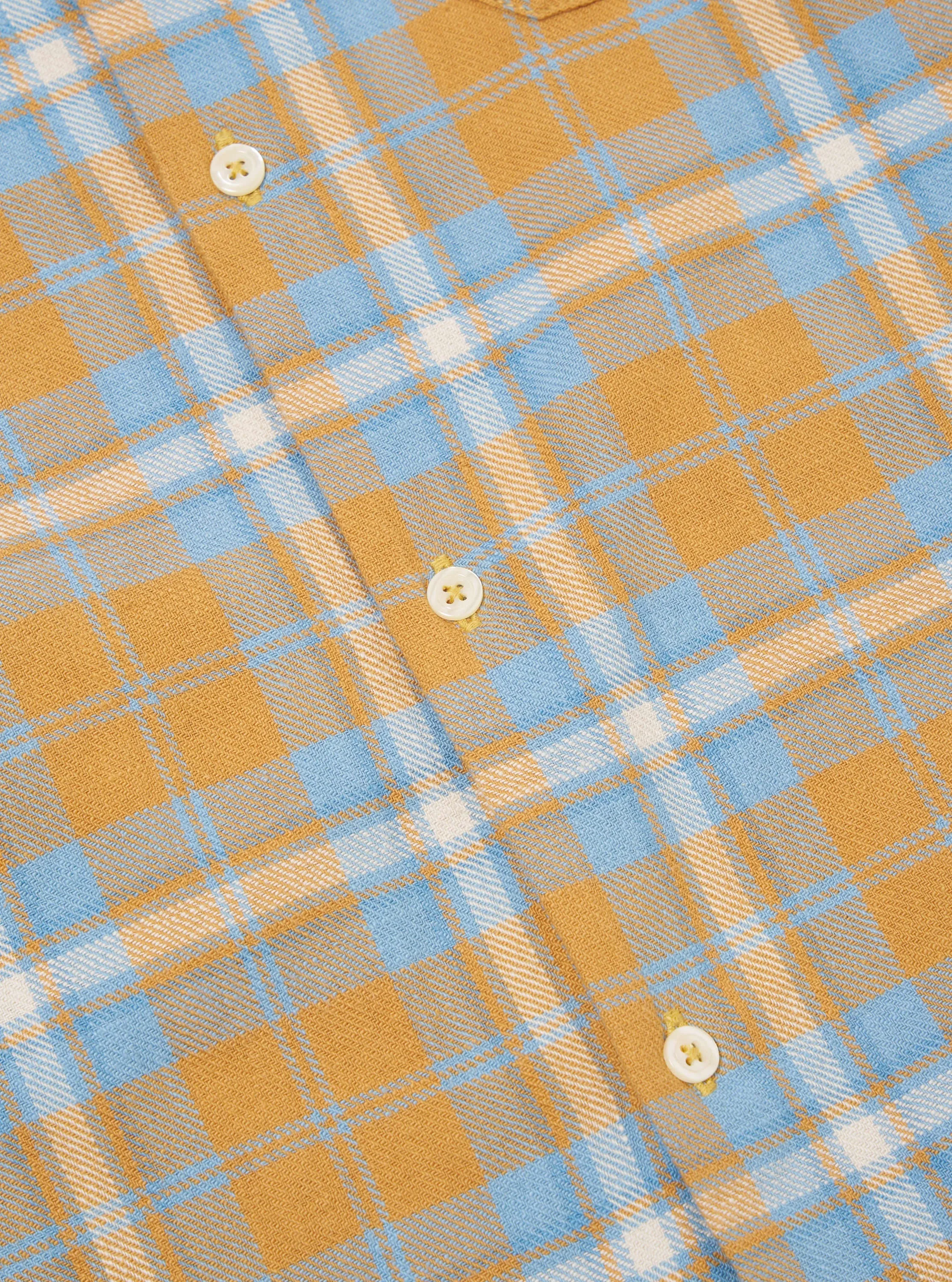 Universal Works Work Shirt in Gold Slub Twill Check
