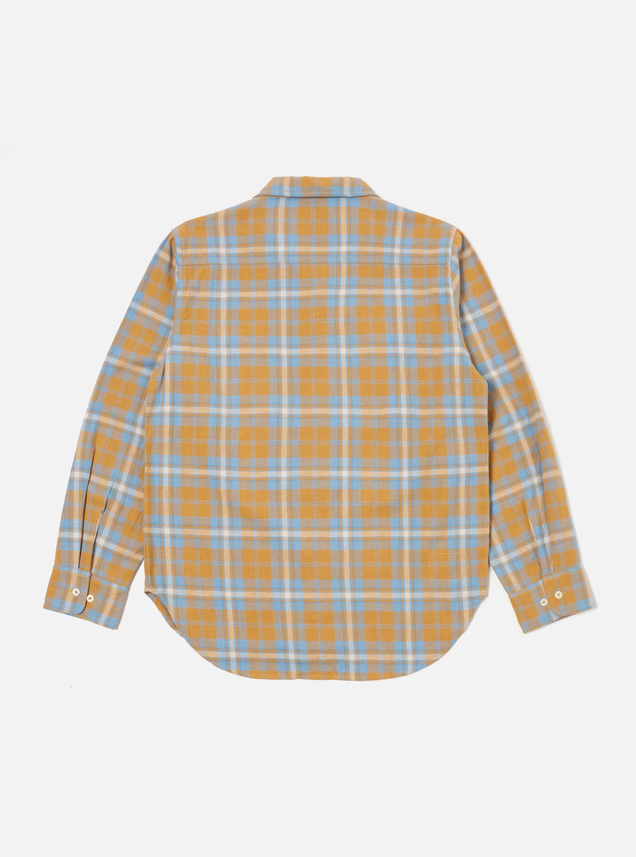 Universal Works Work Shirt in Gold Slub Twill Check