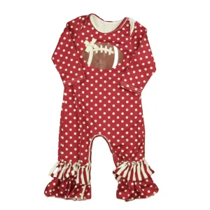 Unknown Brand Girls Maroon | White Football Long Sleeve Outfit