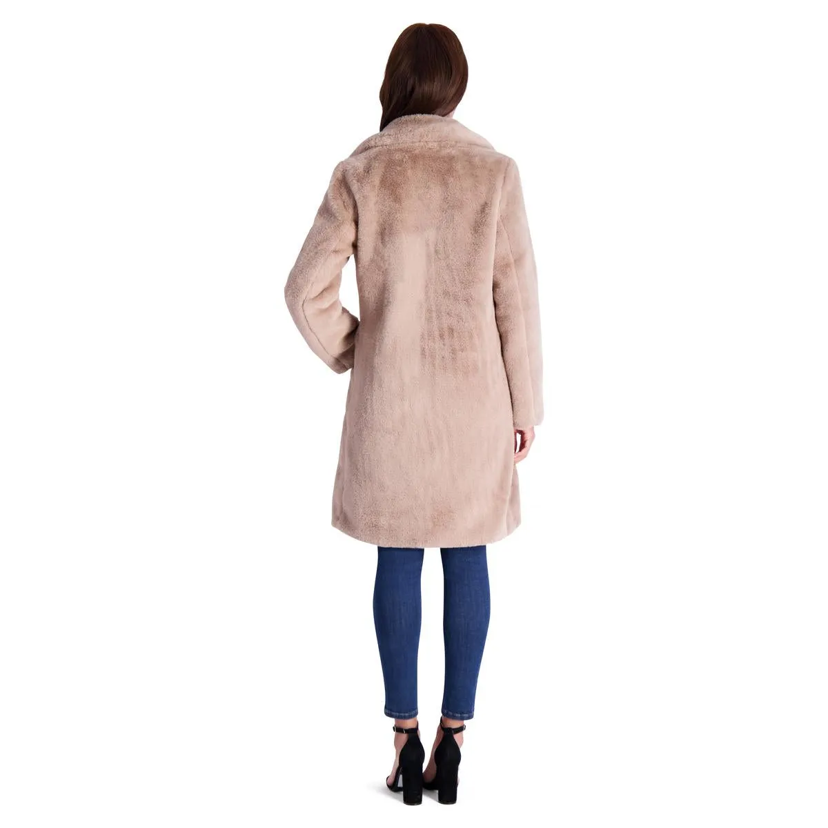 Womens Faux Fur Plush Faux Fur Coat