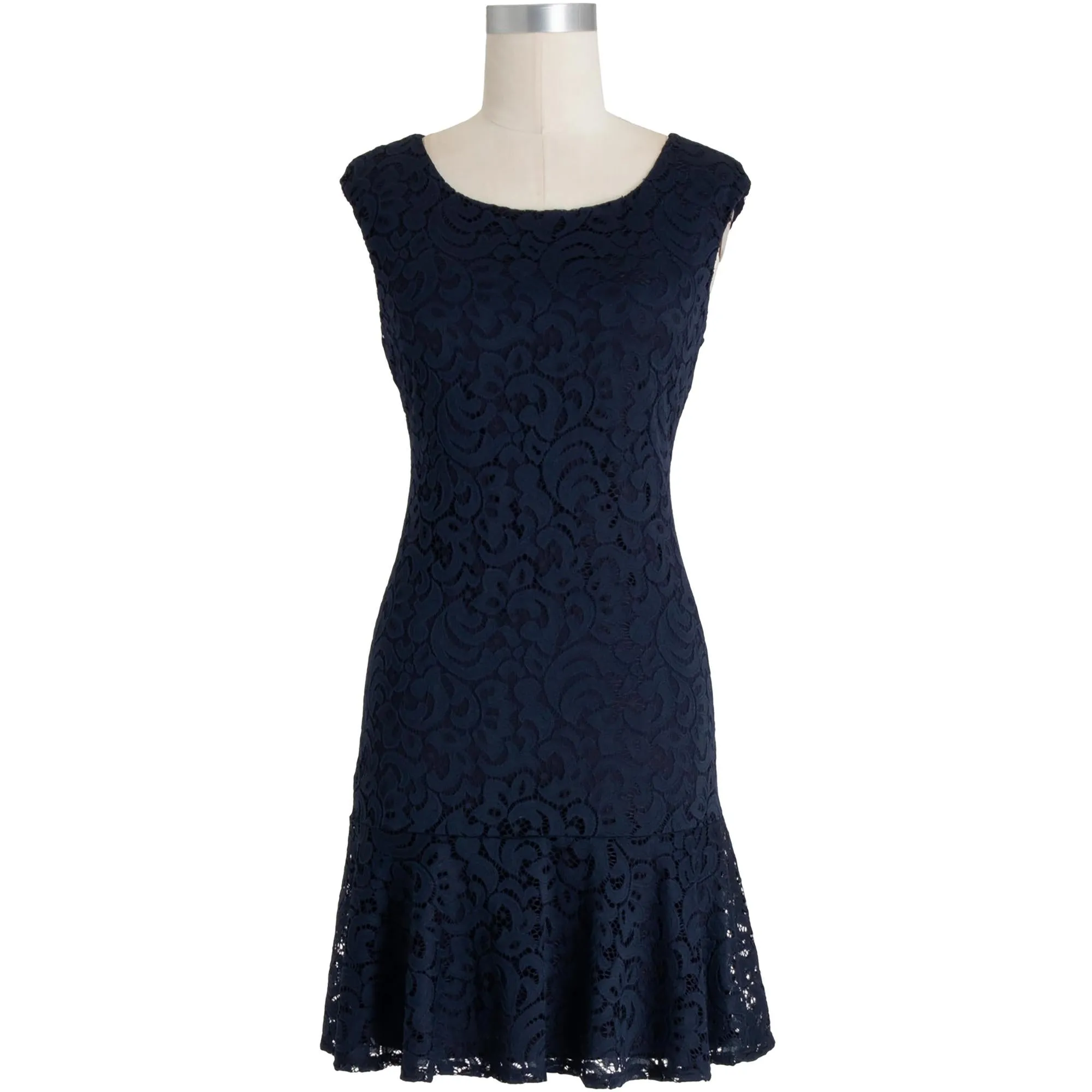 Womens Ruffled Hem Mini Sheath Dress