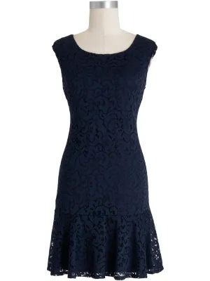 Womens Ruffled Hem Mini Sheath Dress